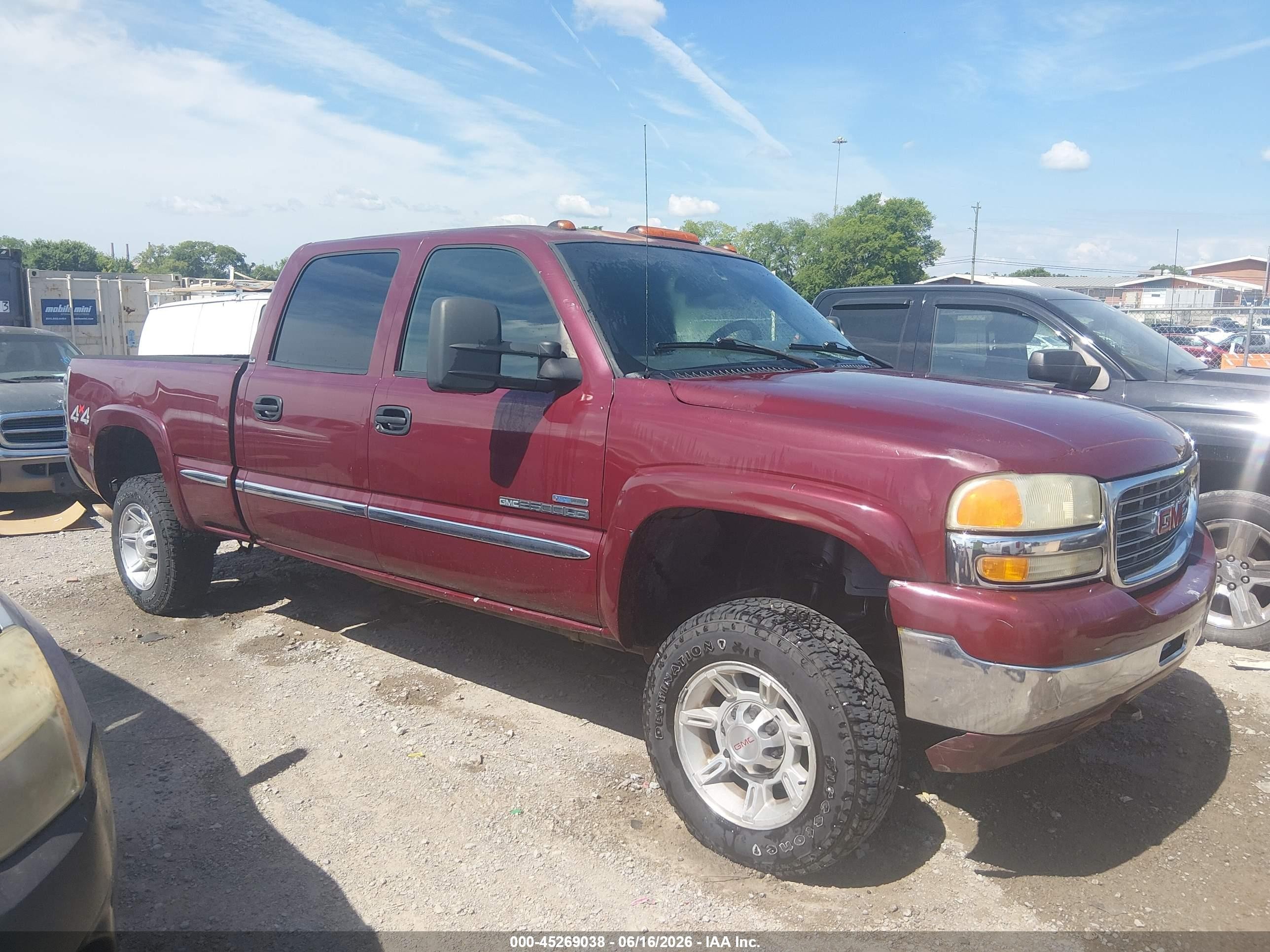 2002 Gmc Sierra 2500hd Sle Red vin: 1GTHK23182F234867