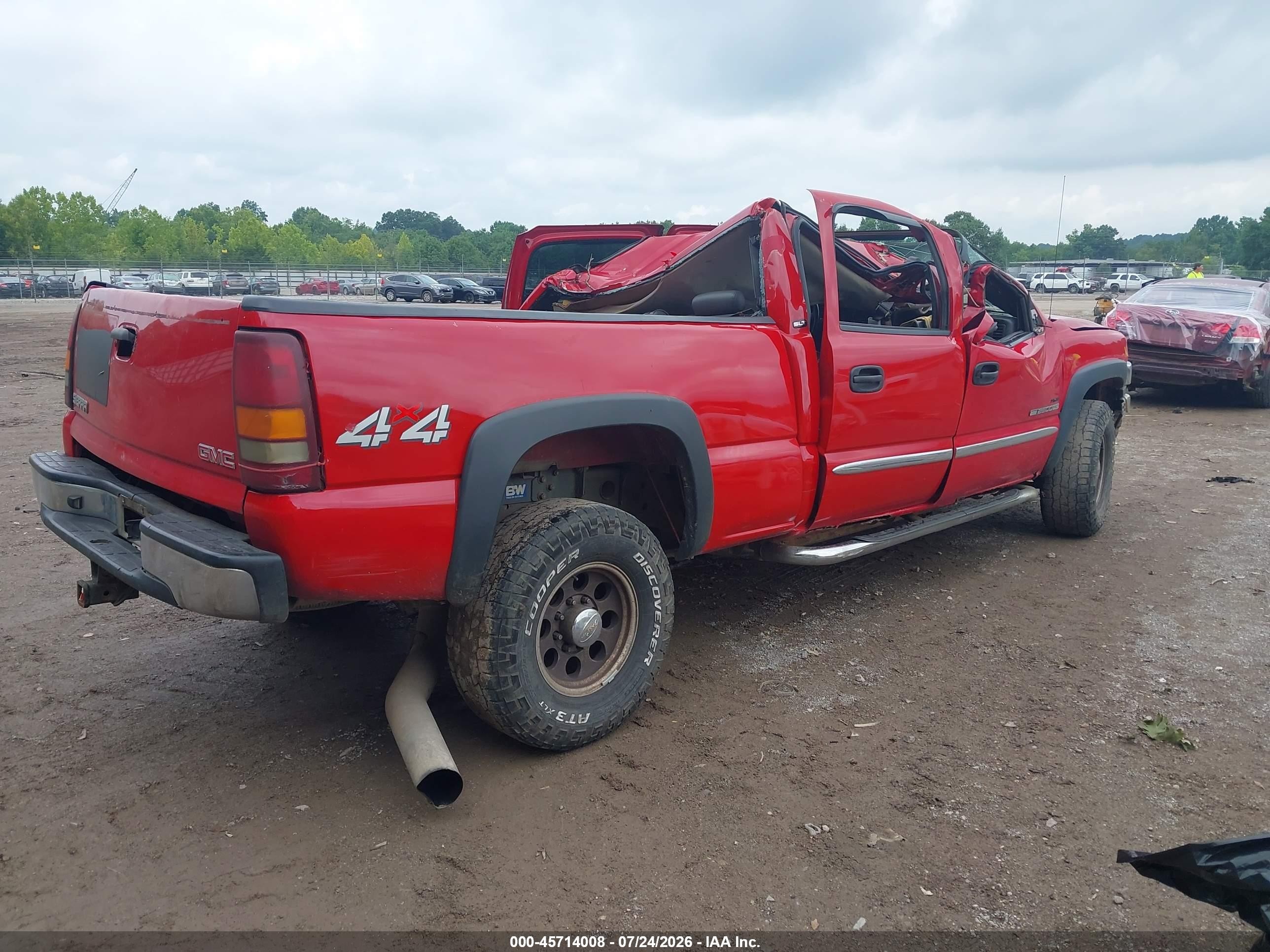 2004 Gmc Sierra 2500hd Slt Red vin: 1GTHK23234F266220