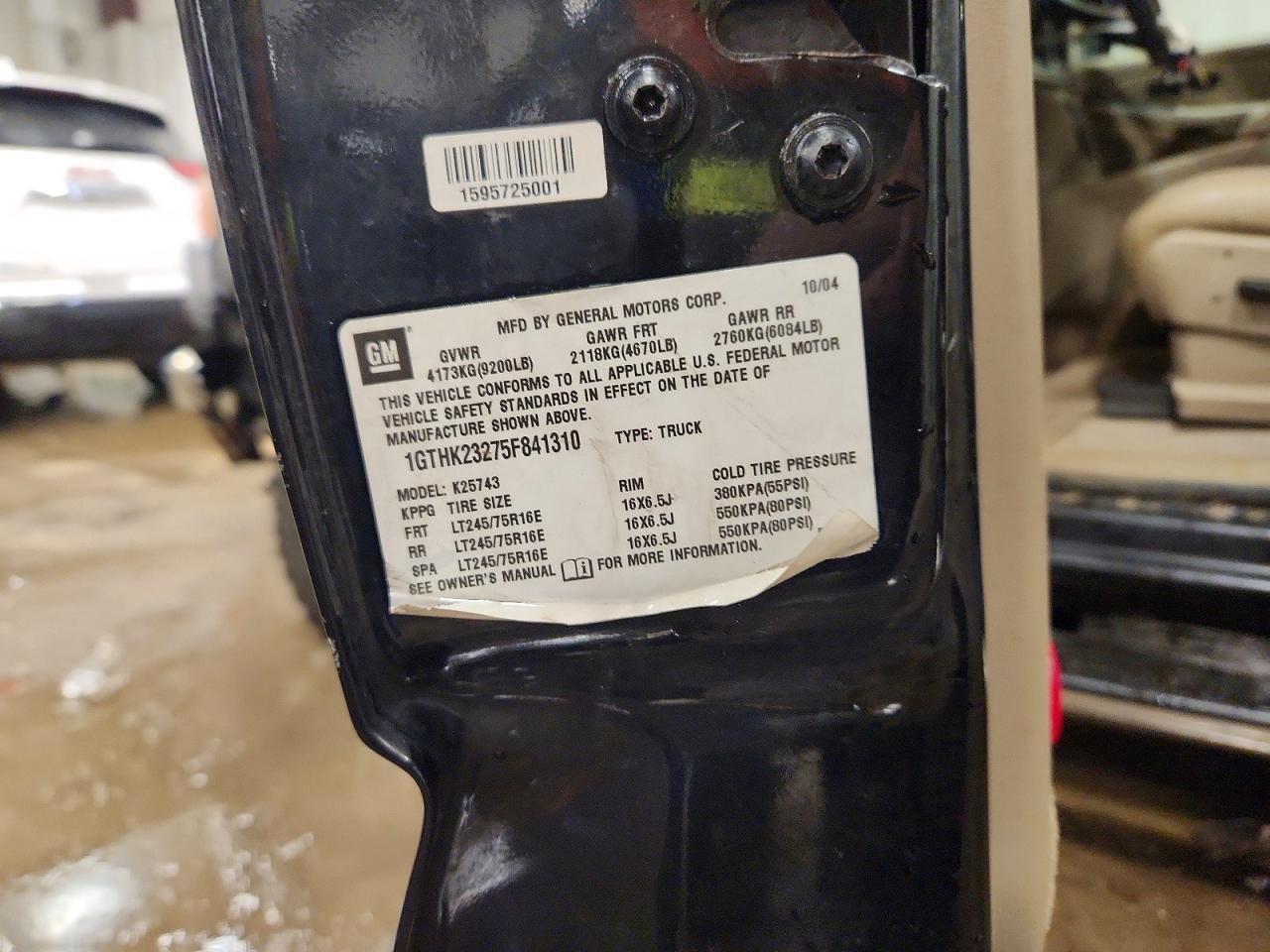 2005 Gmc Sierra K2500 Heavy Duty Black vin: 1GTHK23275F841310