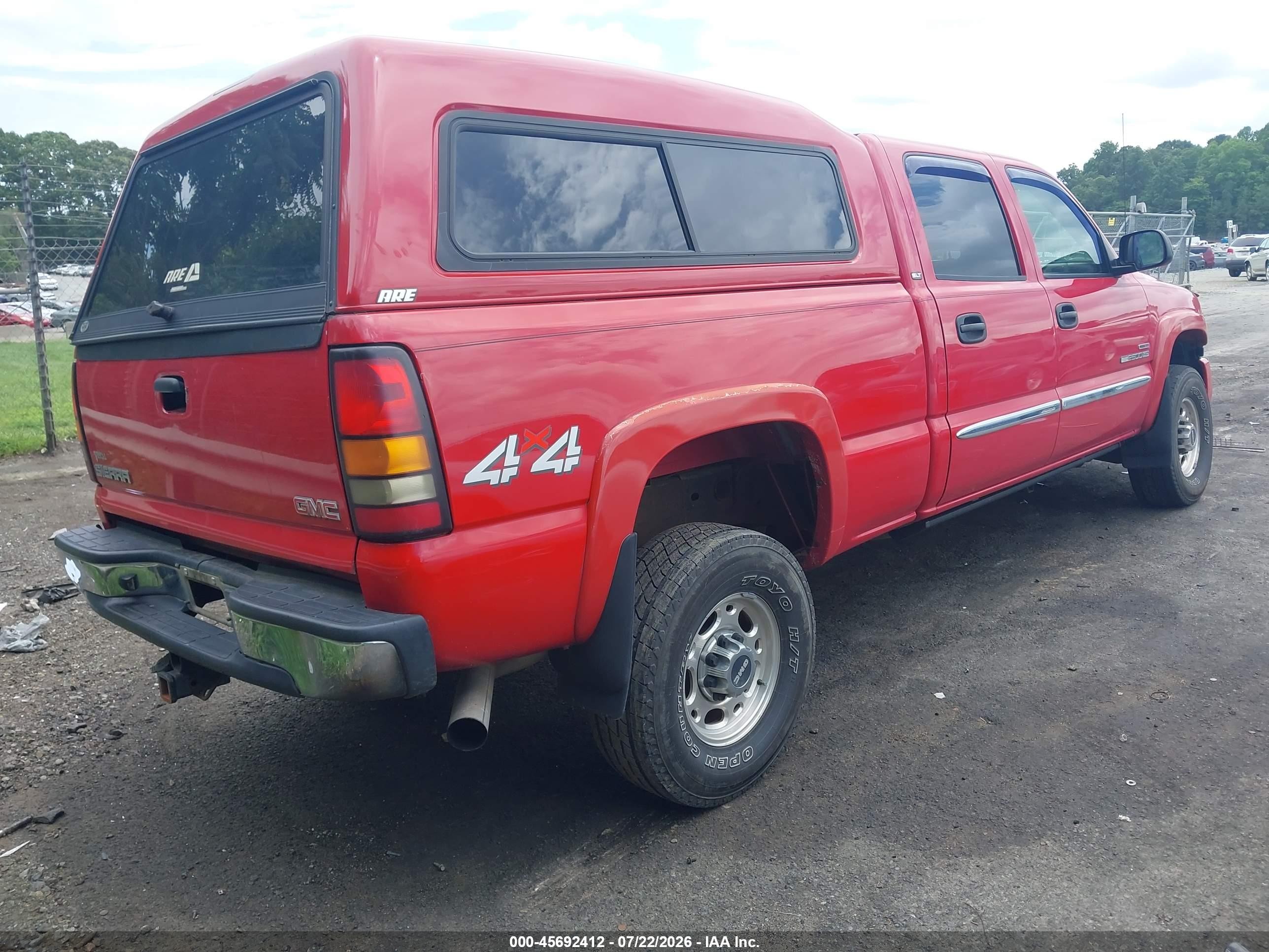 2005 Gmc Sierra 2500hd Slt Red vin: 1GTHK23275F937034