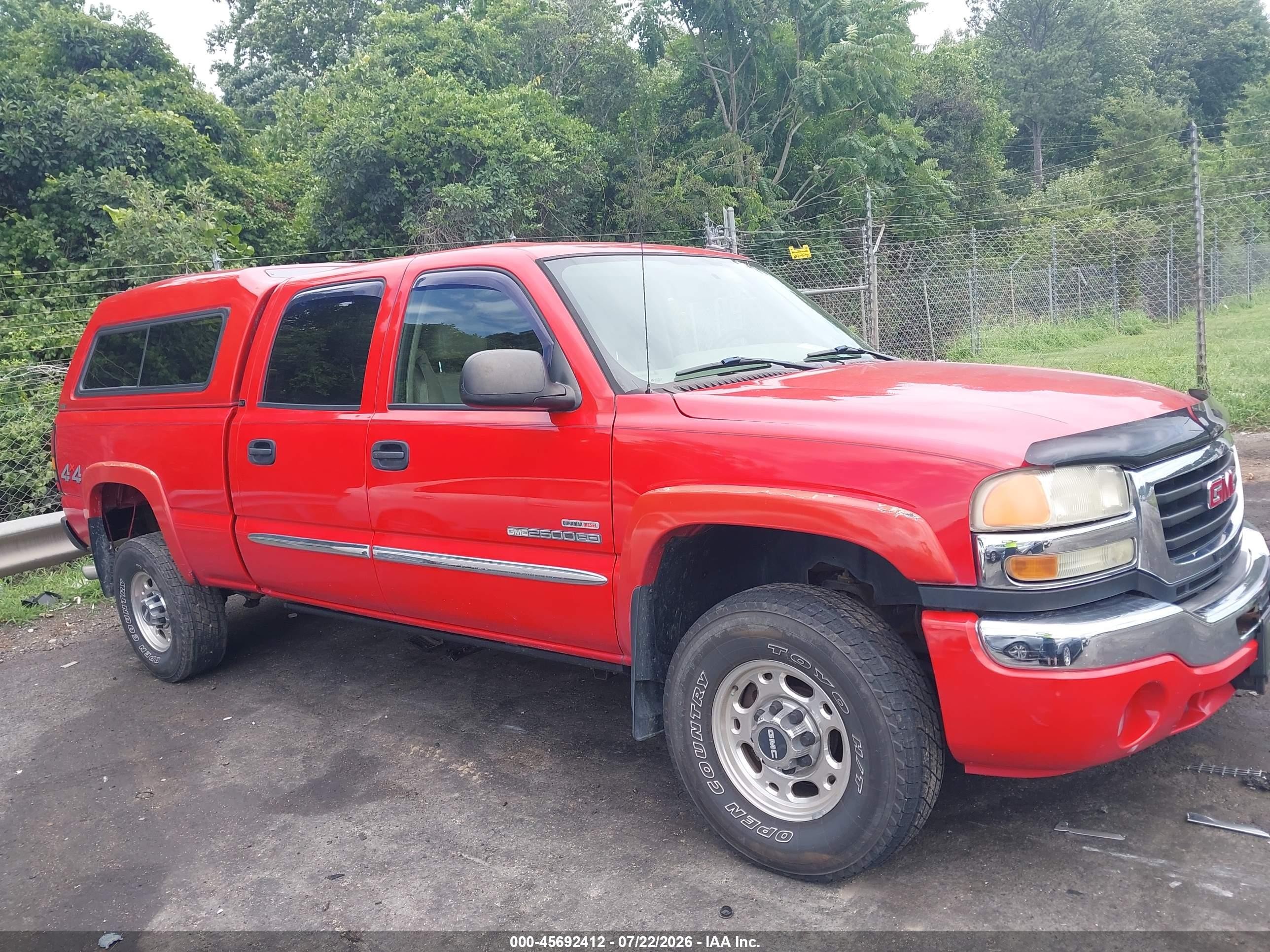 2005 Gmc Sierra 2500hd Slt Red vin: 1GTHK23275F937034