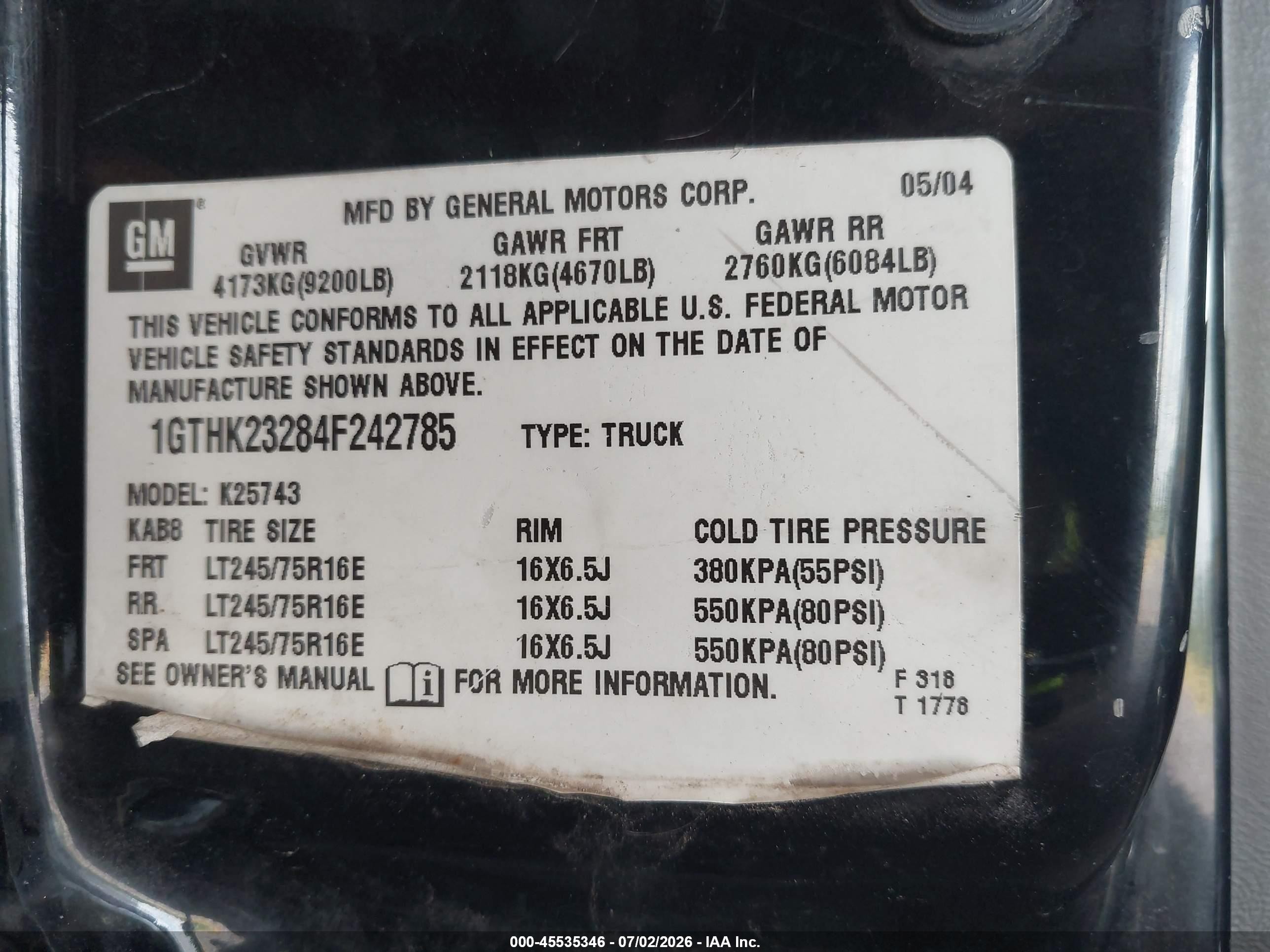 2004 Gmc Sierra 2500hd Slt Black vin: 1GTHK23284F242785