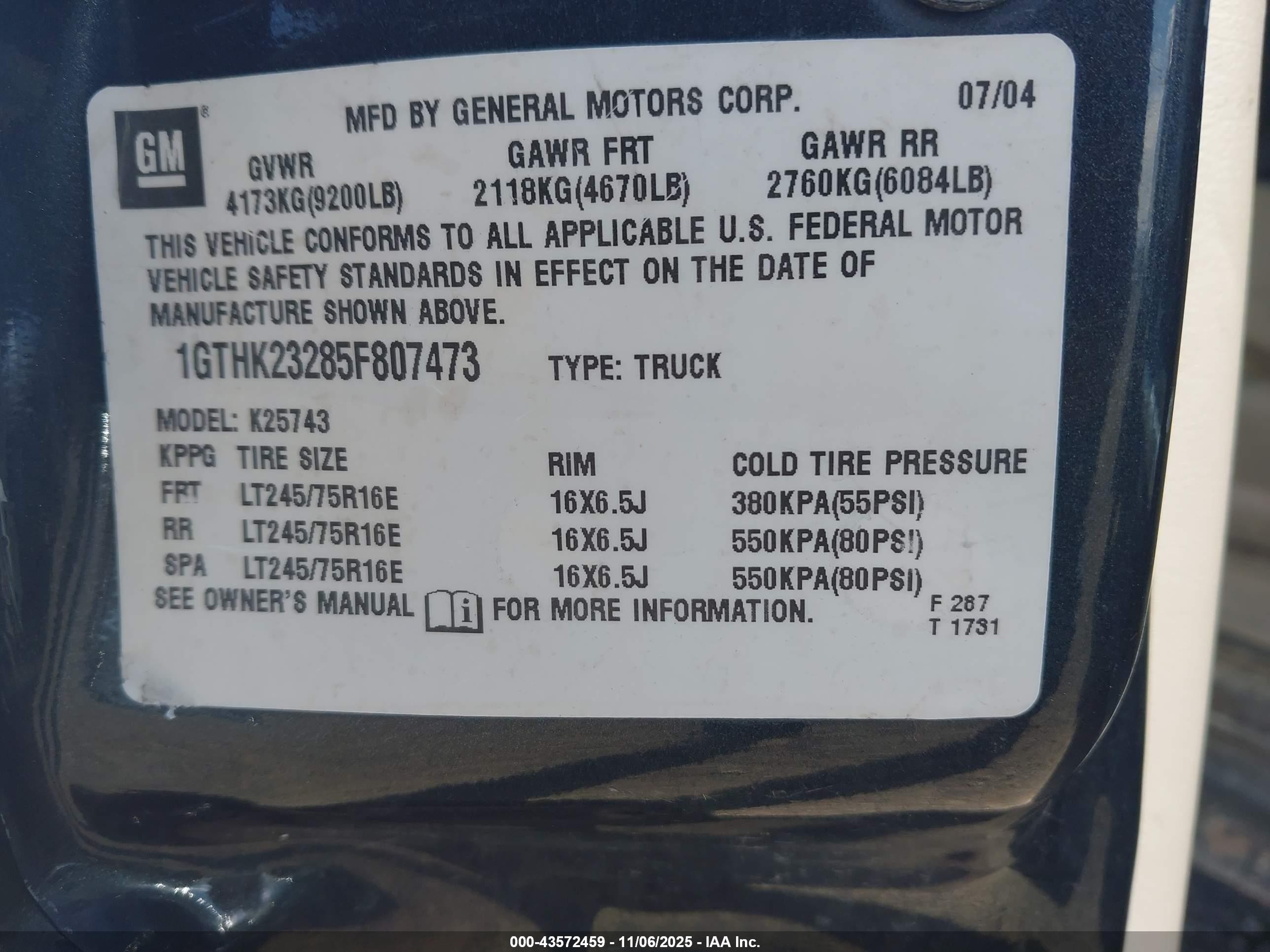 2005 Gmc Sierra 2500hd Slt Gray vin: 1GTHK23285F807473