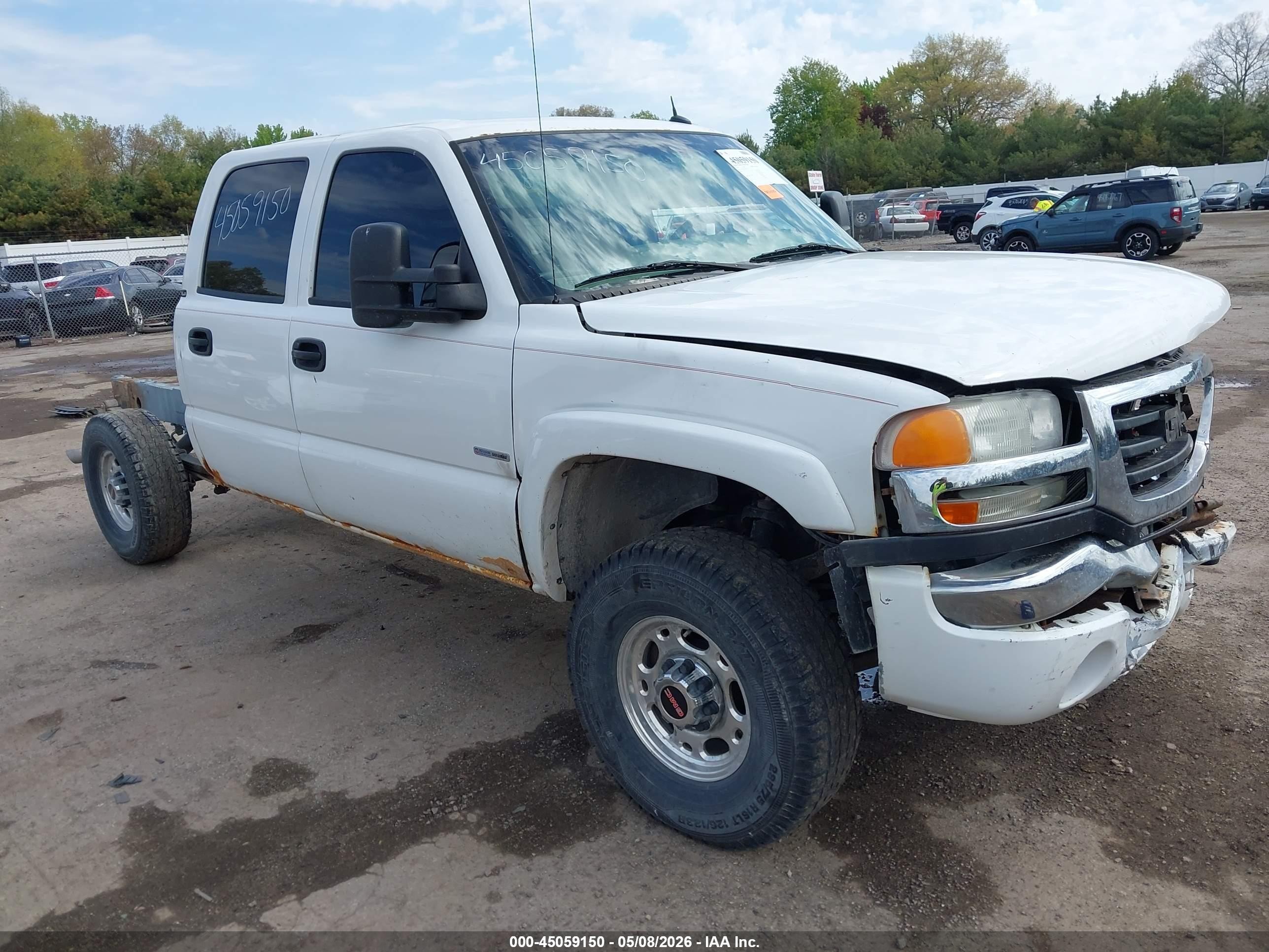 2005 Gmc Sierra 2500hd Sle White vin: 1GTHK23295F915259