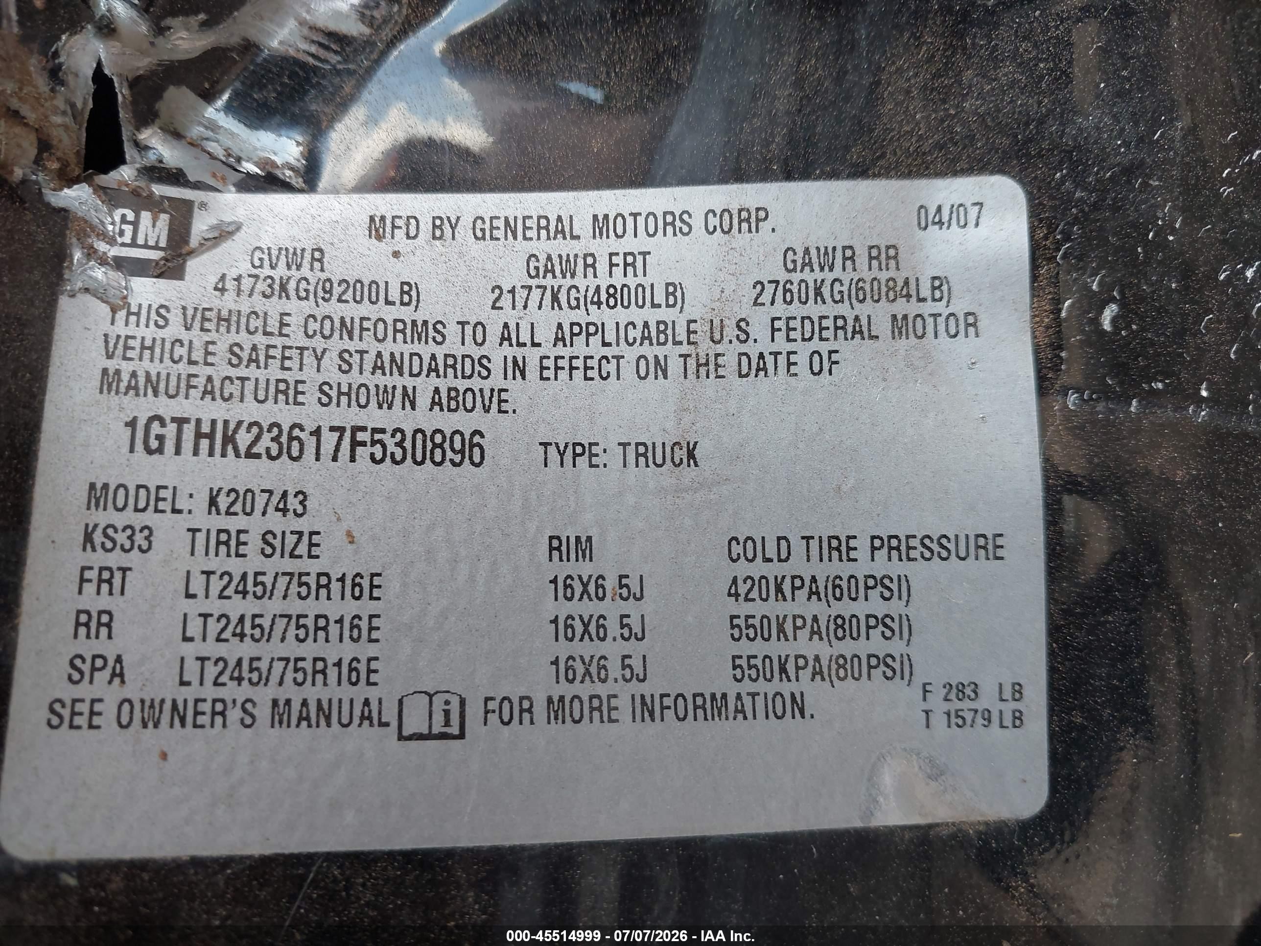 2007 Gmc Sierra 2500hd Slt Черный vin: 1GTHK23617F530896