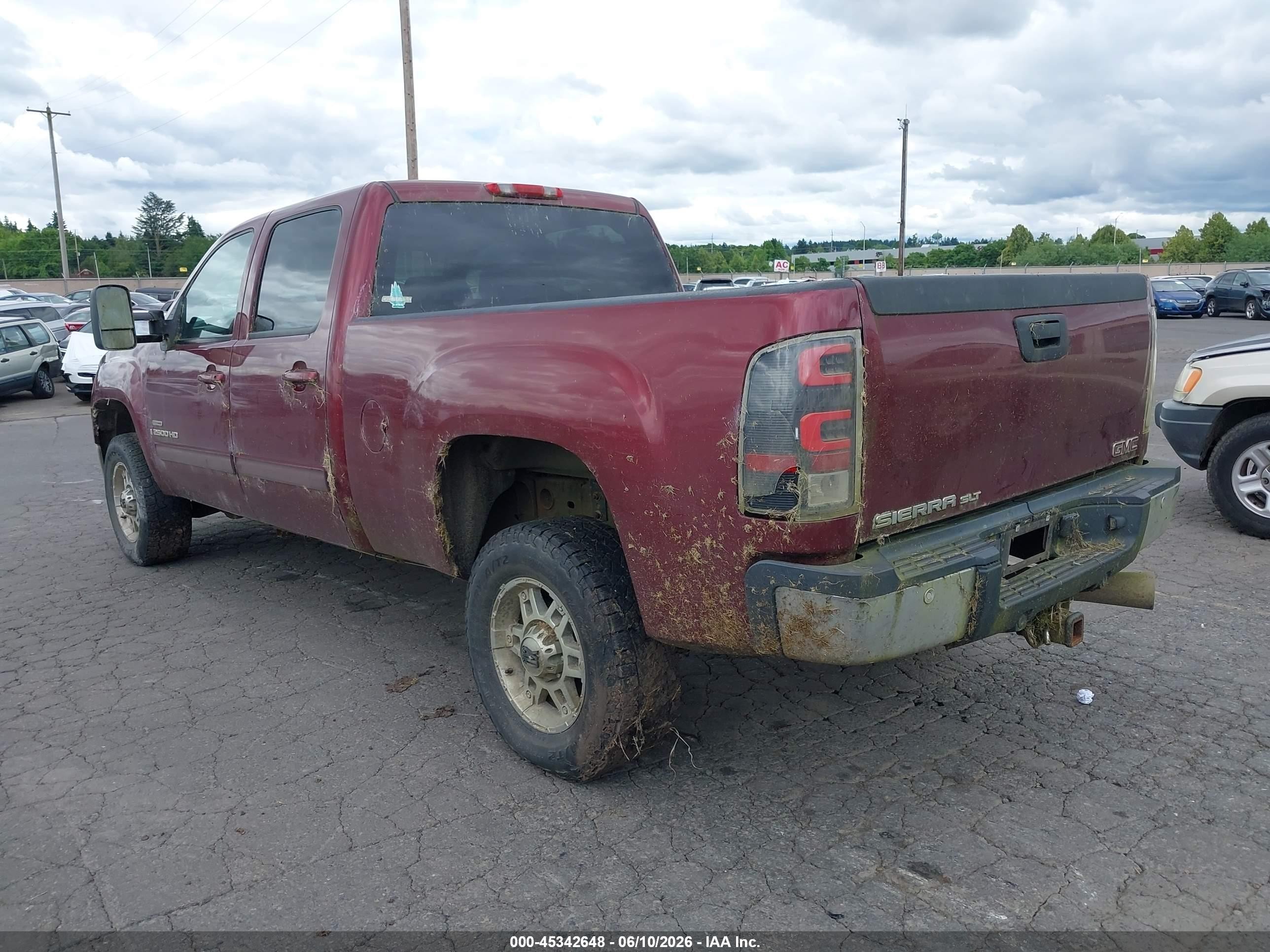 2008 Gmc Sierra 2500hd Slt Burgundy vin: 1GTHK23668F148302
