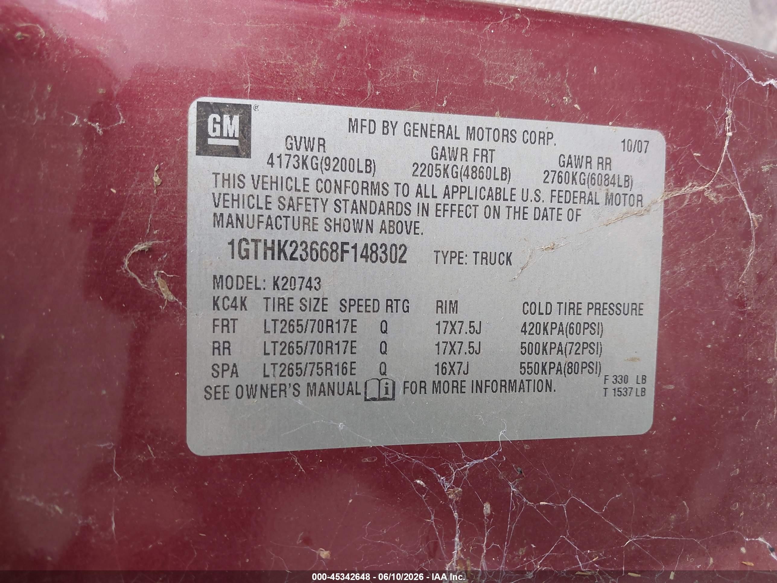 2008 Gmc Sierra 2500hd Slt Burgundy vin: 1GTHK23668F148302