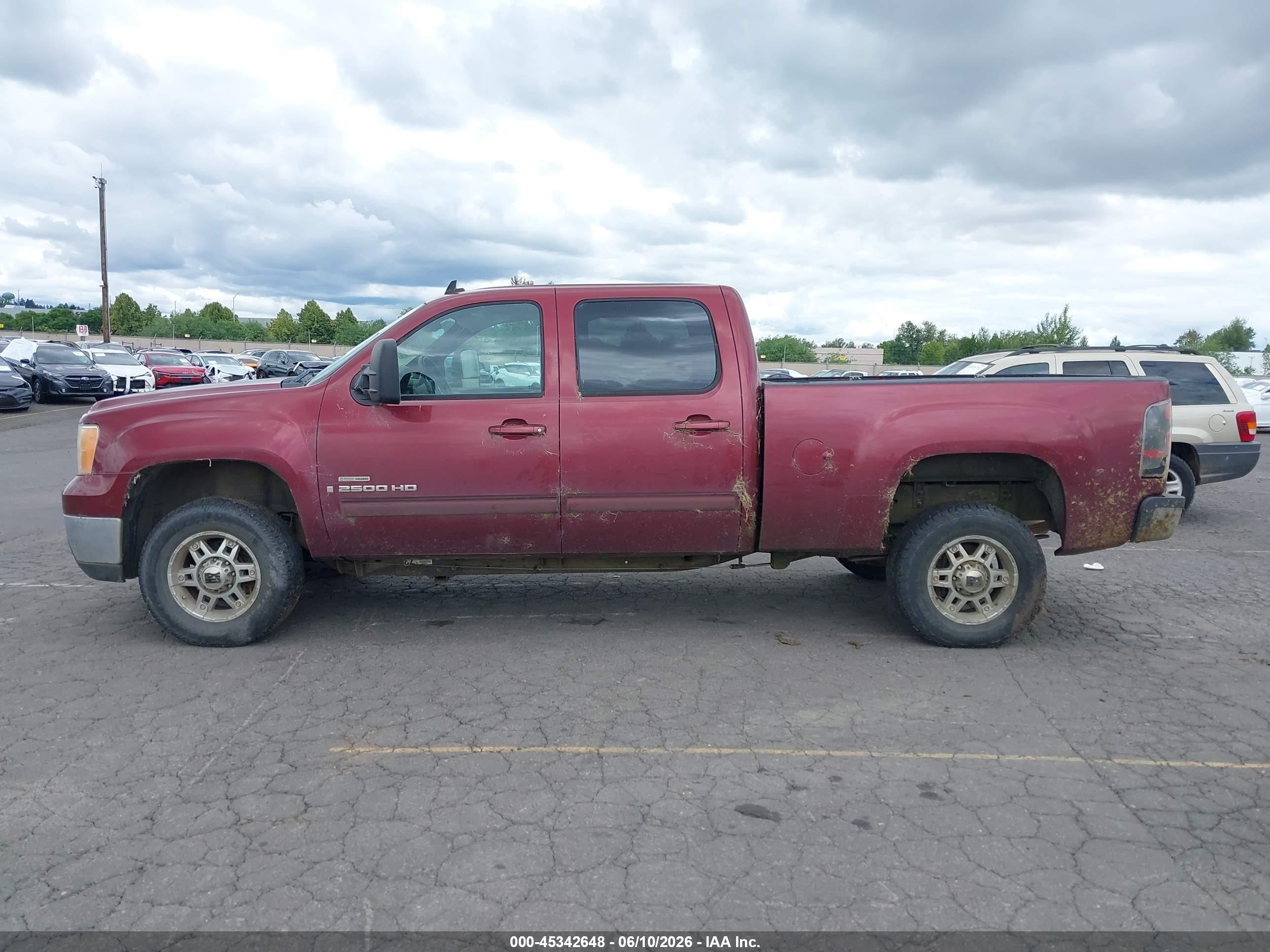 2008 Gmc Sierra 2500hd Slt Burgundy vin: 1GTHK23668F148302