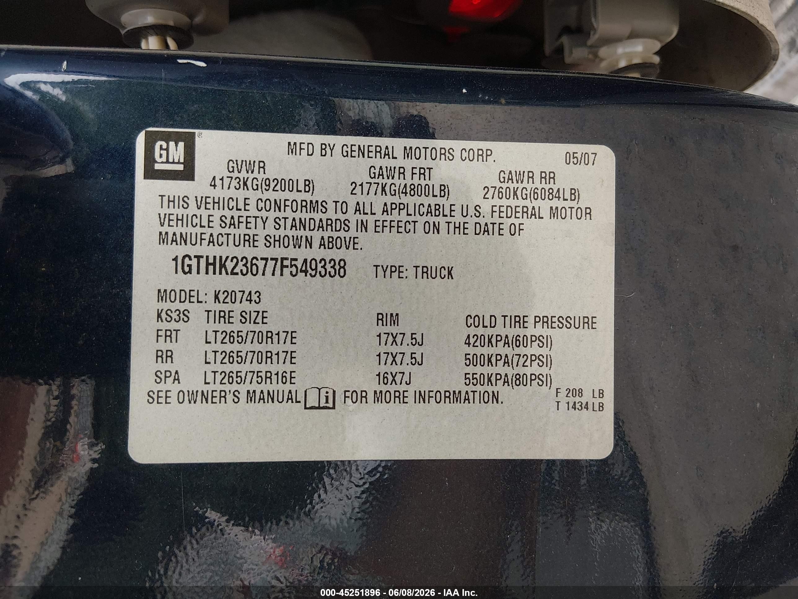 2007 Gmc Sierra 2500hd Slt Blue vin: 1GTHK23677F549338