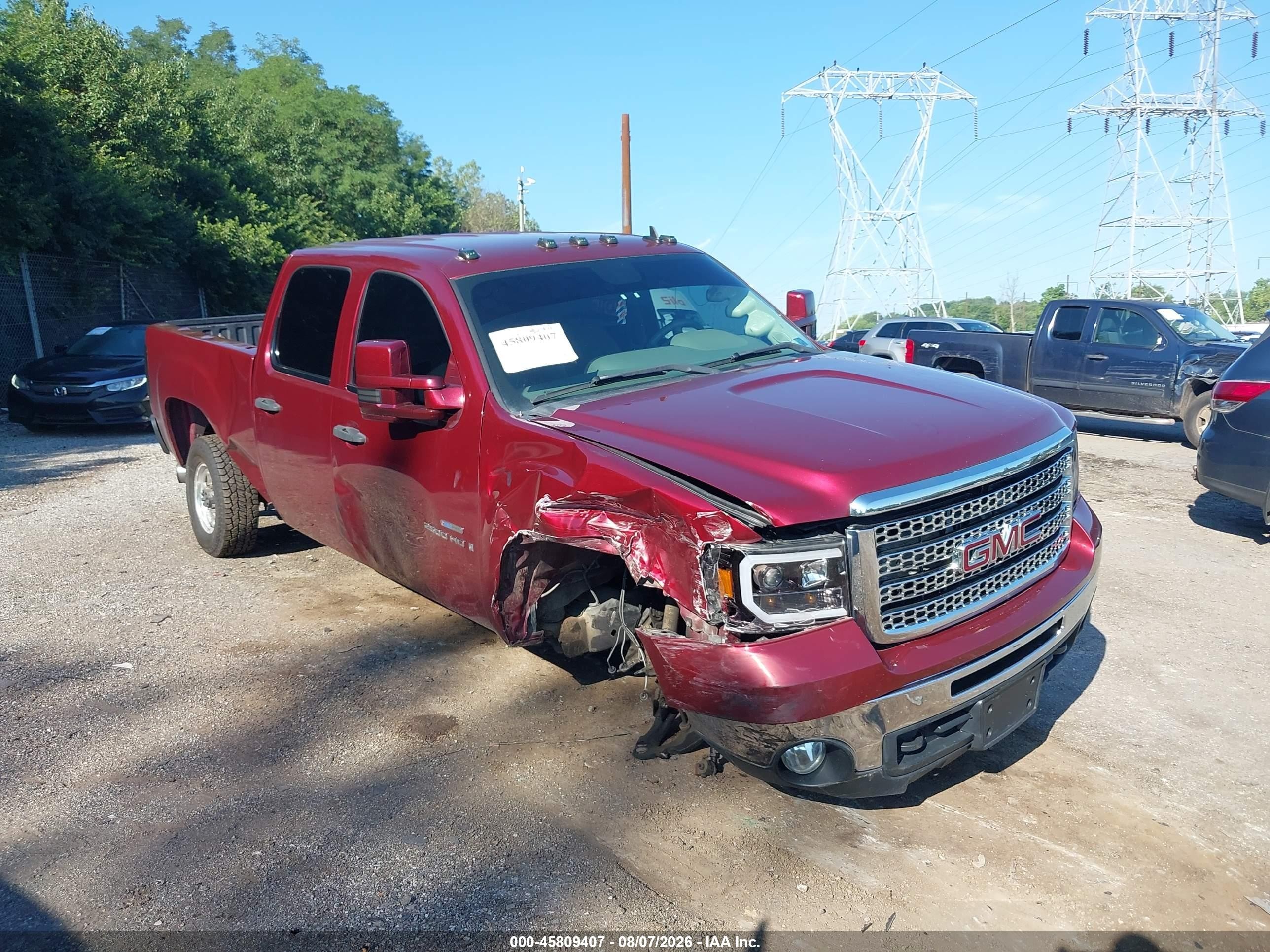 2008 Gmc Sierra 2500hd Sle1 Red vin: 1GTHK23698F212235
