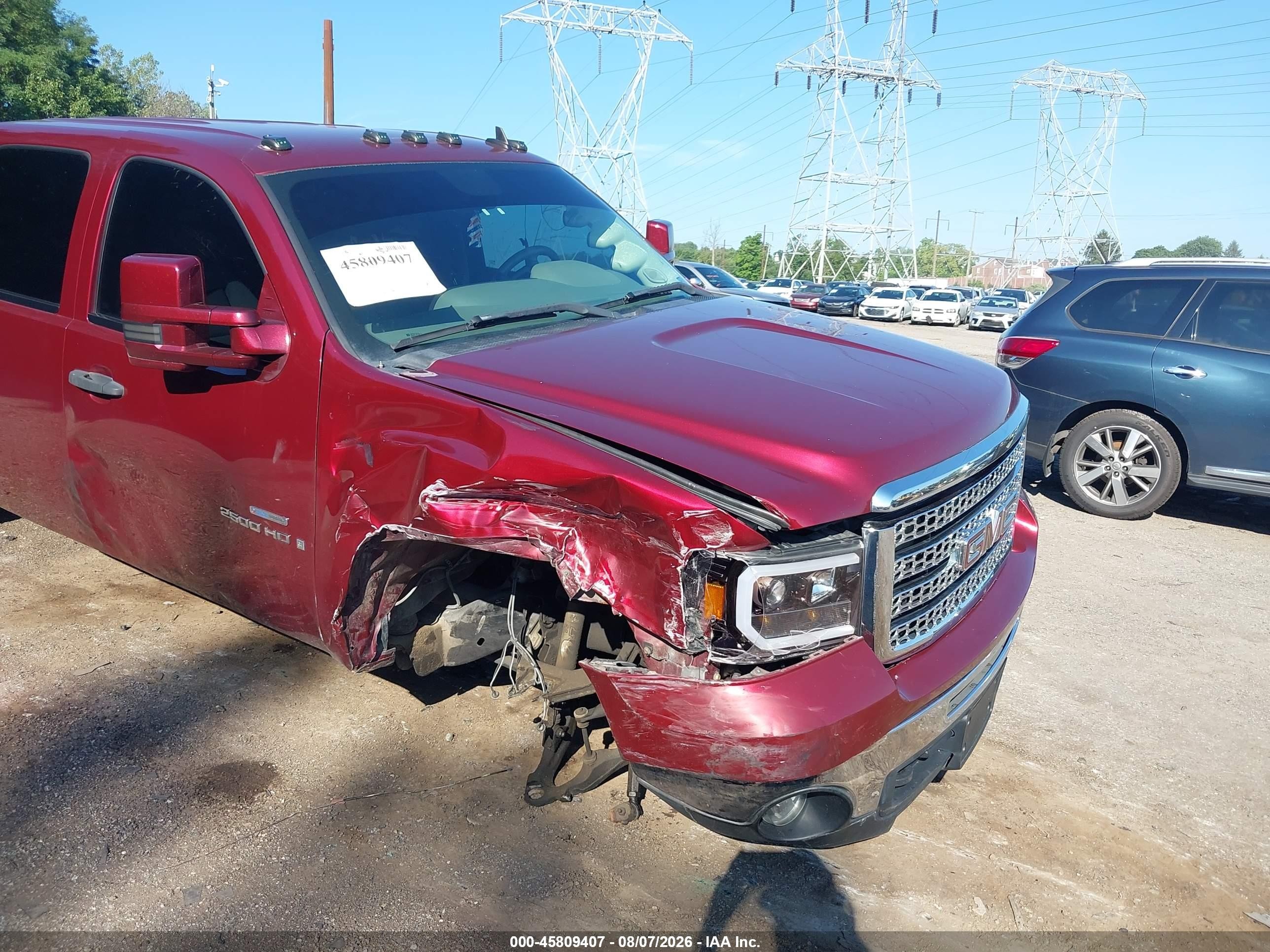 2008 Gmc Sierra 2500hd Sle1 Red vin: 1GTHK23698F212235