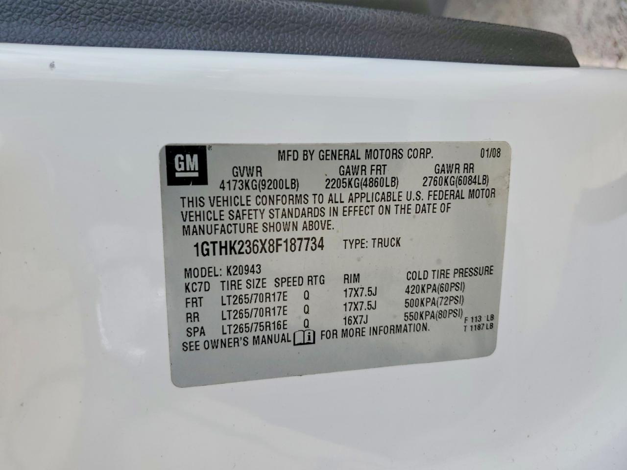 2008 Gmc Sierra K2500 Heavy Duty Белый vin: 1GTHK236X8F187734