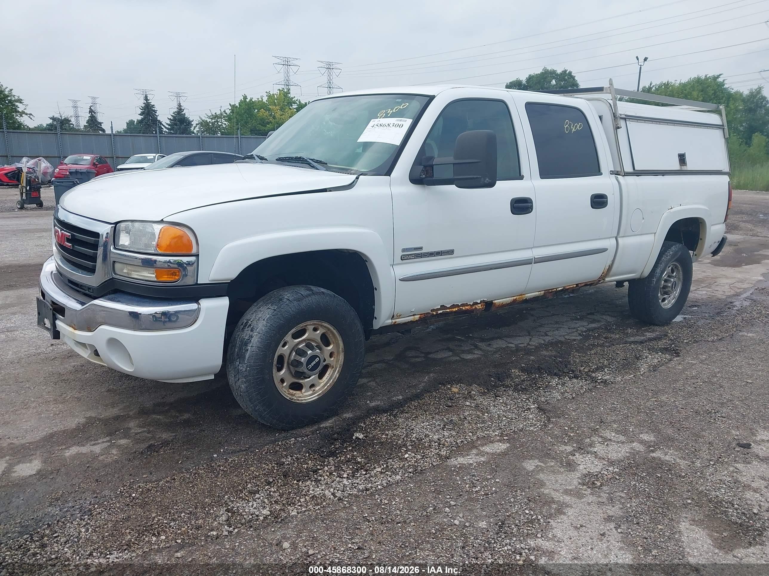 2006 Gmc Sierra 2500hd Sle1 White vin: 1GTHK23D66F228825