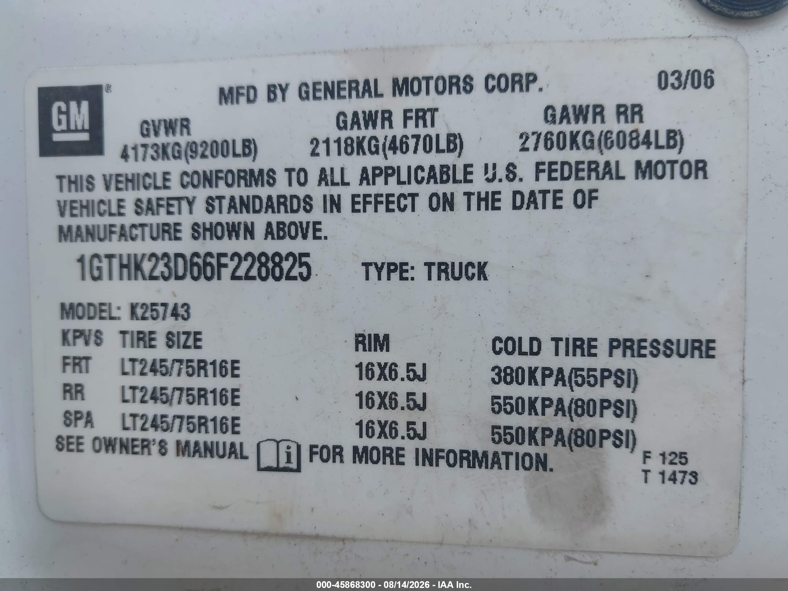 2006 Gmc Sierra 2500hd Sle1 White vin: 1GTHK23D66F228825