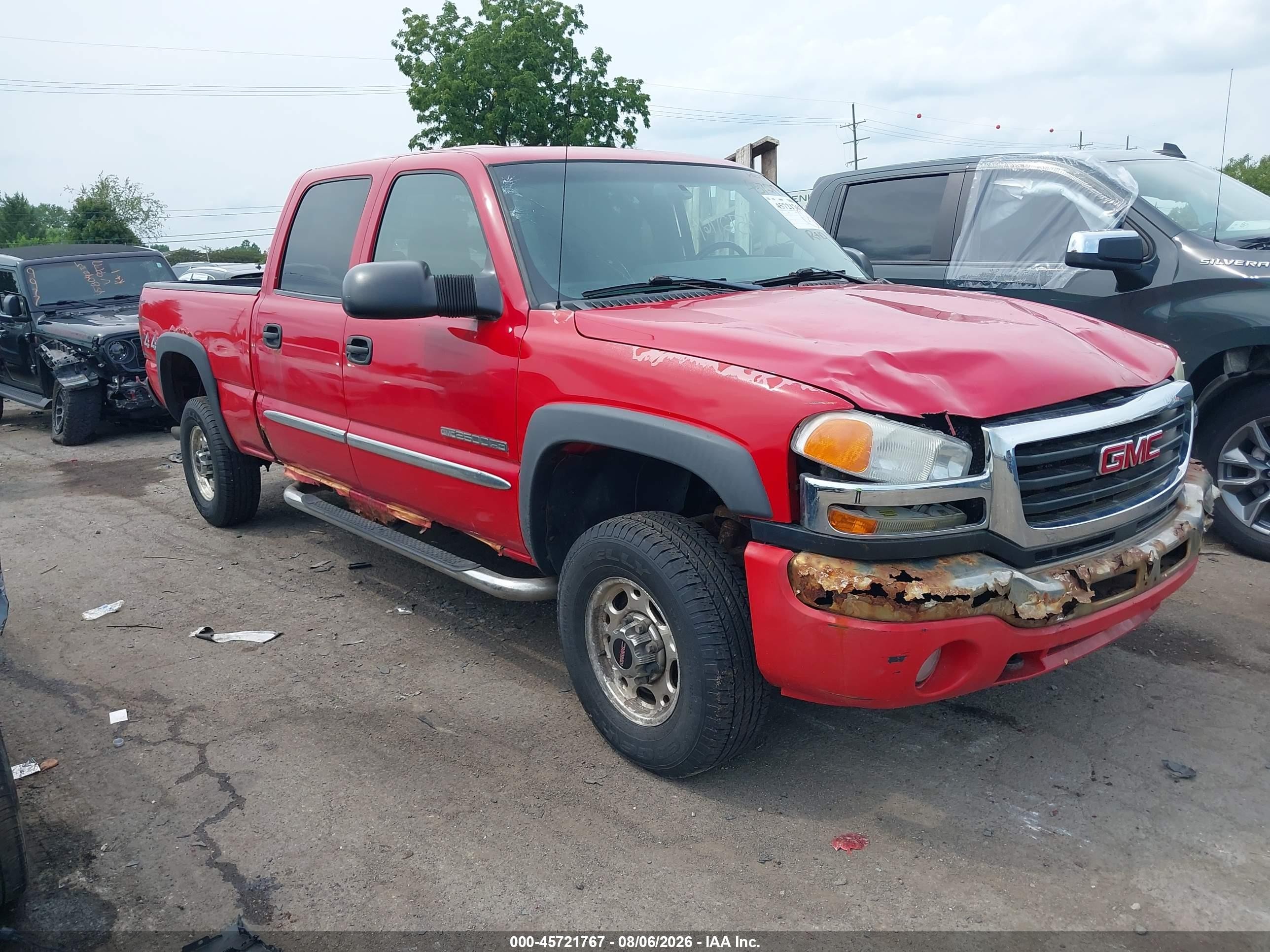 2003 Gmc Sierra 2500hd Sle Red vin: 1GTHK23G23F225183