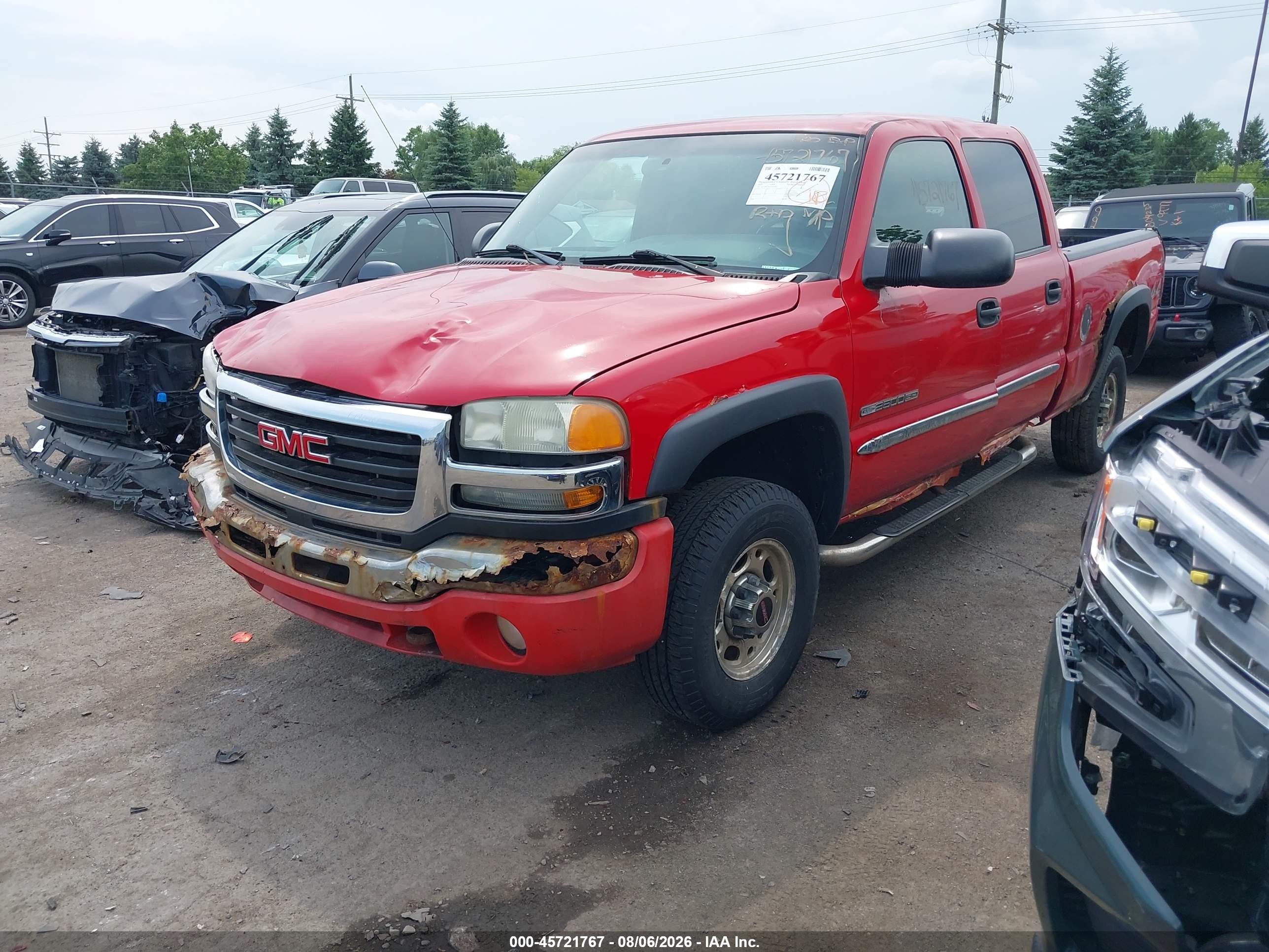 2003 Gmc Sierra 2500hd Sle Красный vin: 1GTHK23G23F225183