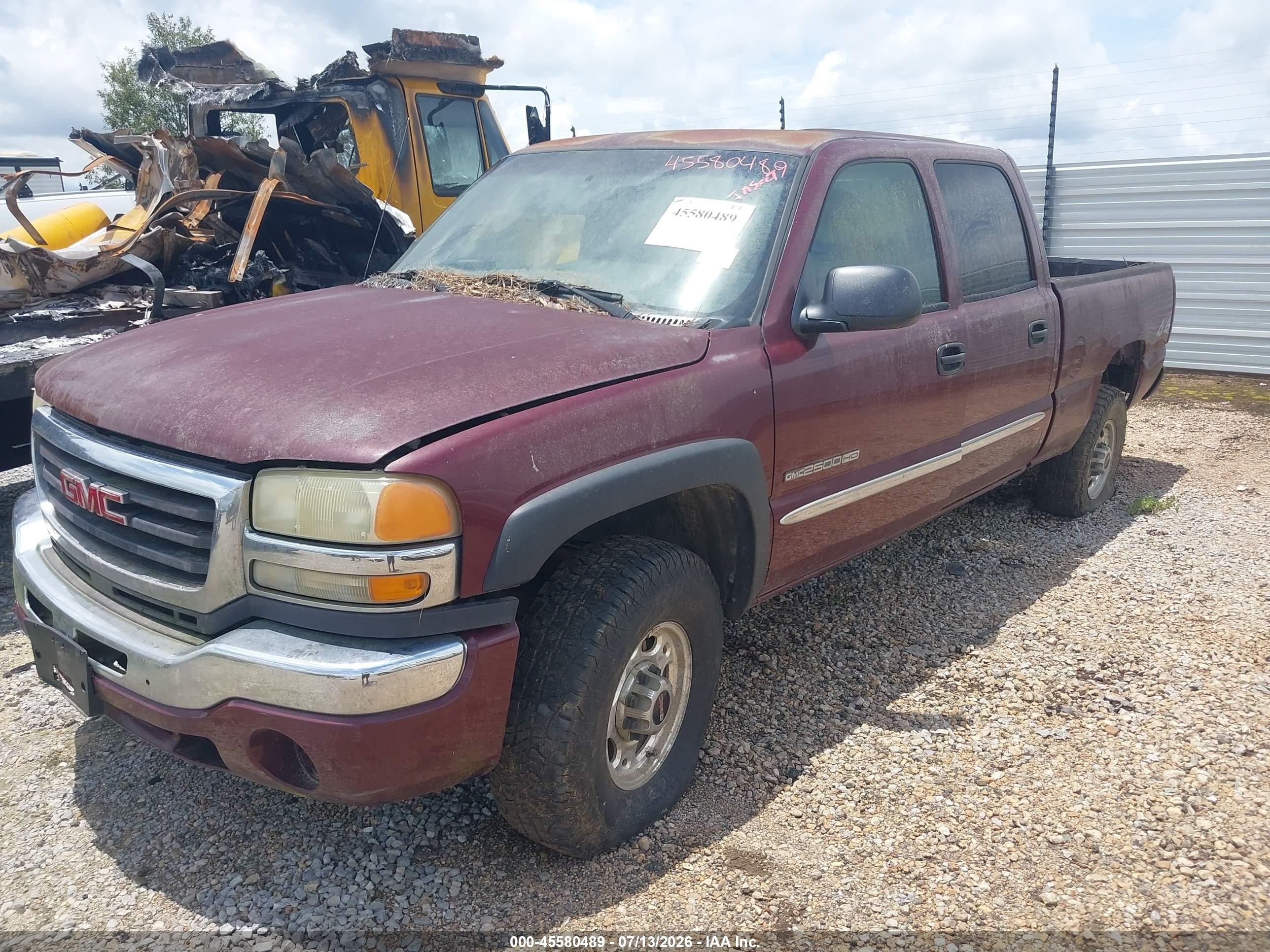 2003 Gmc Sierra 2500hd Sle Burgundy vin: 1GTHK23U23F242961