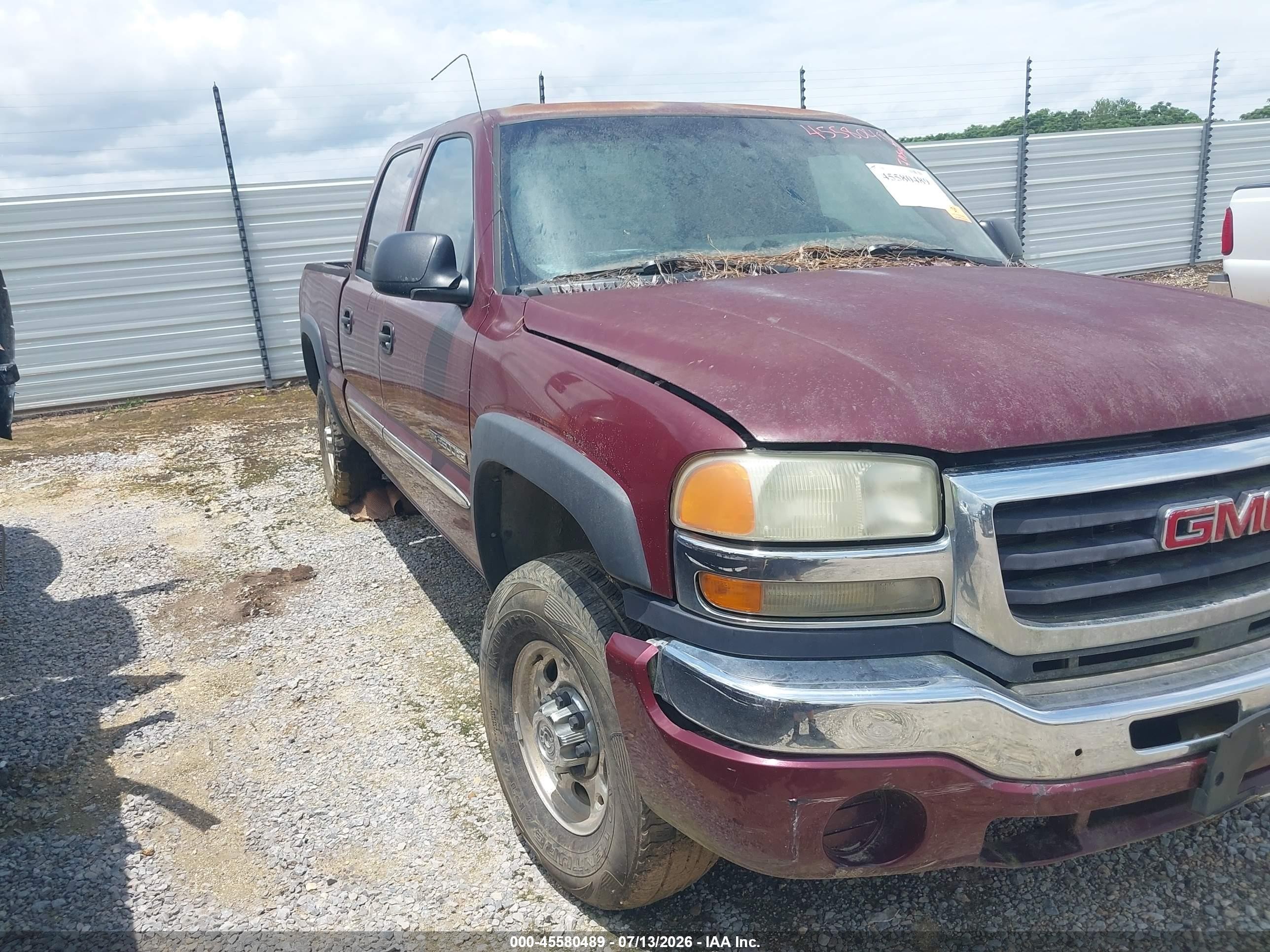 2003 Gmc Sierra 2500hd Sle Burgundy vin: 1GTHK23U23F242961