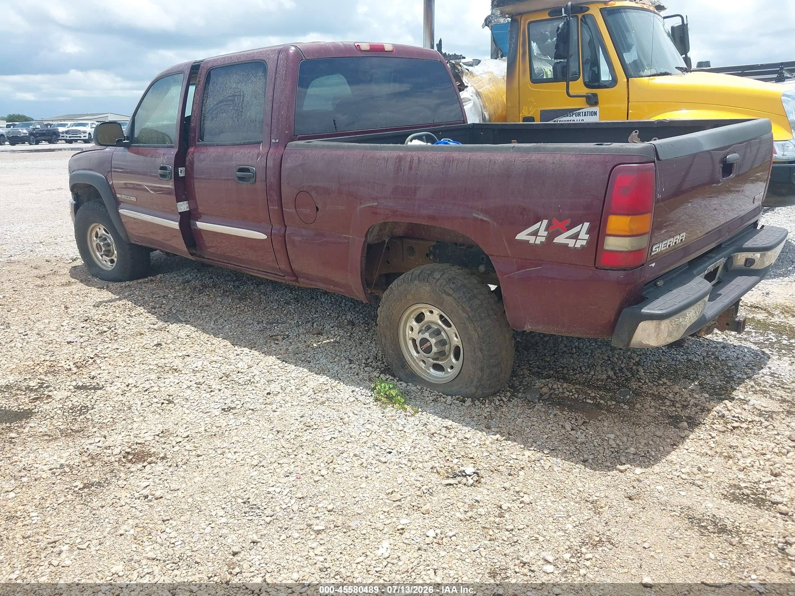 2003 Gmc Sierra 2500hd Sle Burgundy vin: 1GTHK23U23F242961