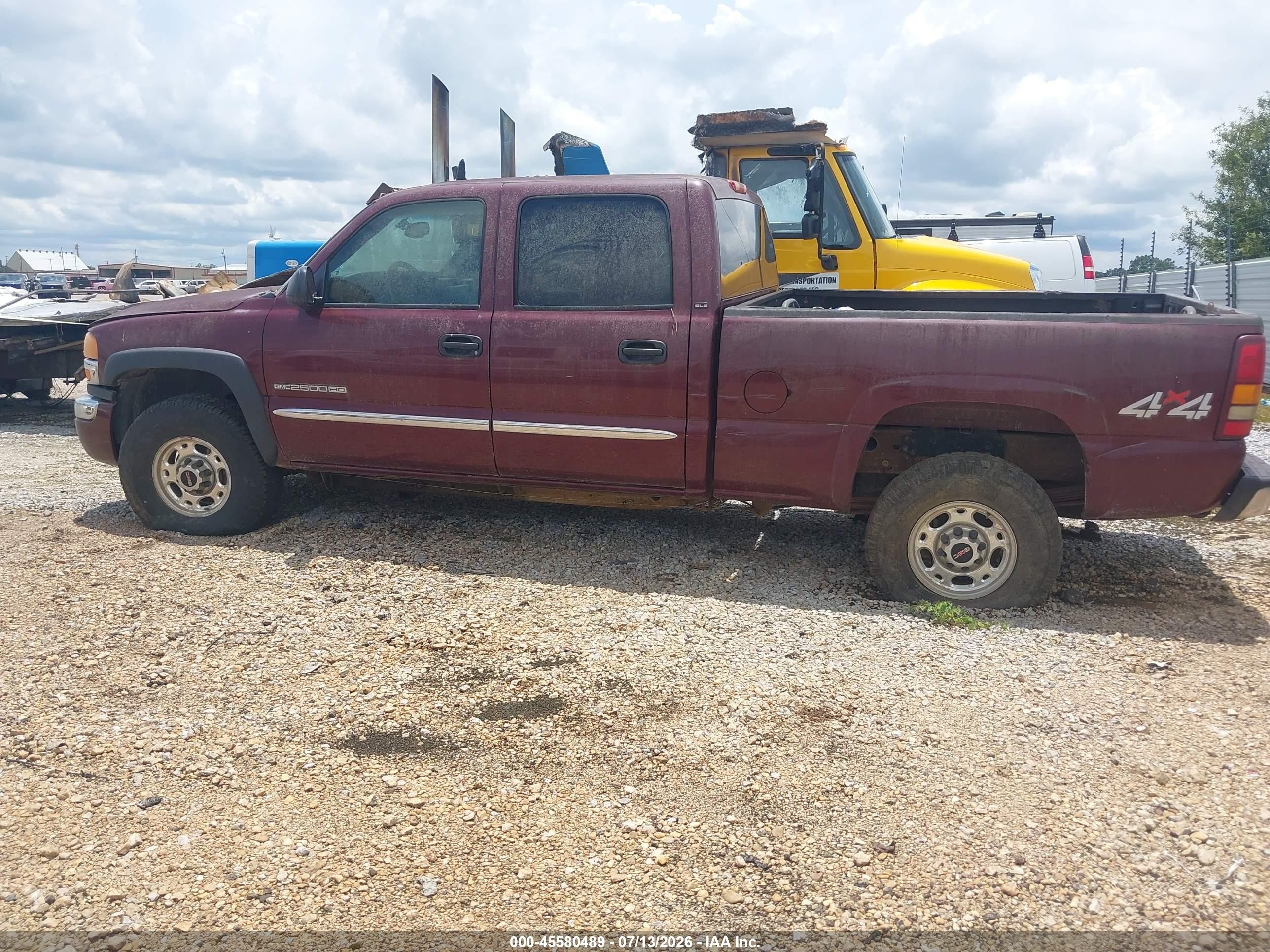 2003 Gmc Sierra 2500hd Sle Burgundy vin: 1GTHK23U23F242961