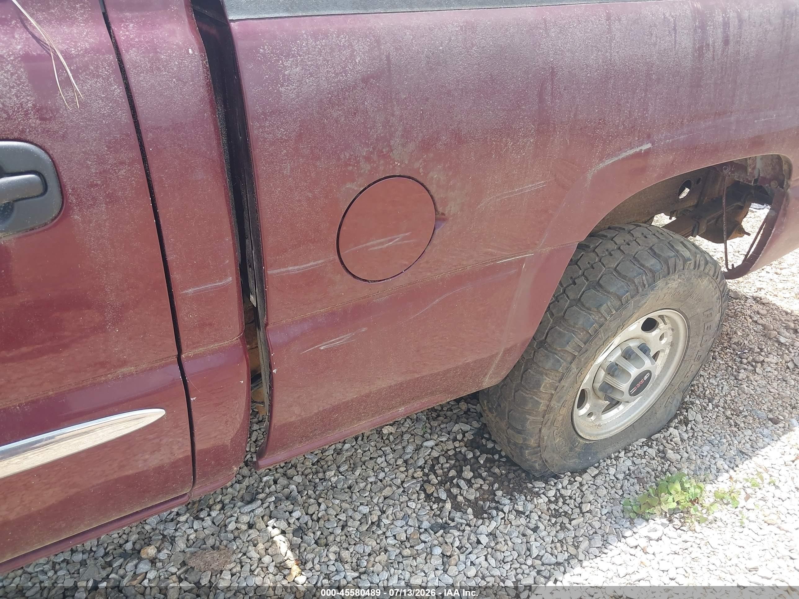2003 Gmc Sierra 2500hd Sle Burgundy vin: 1GTHK23U23F242961