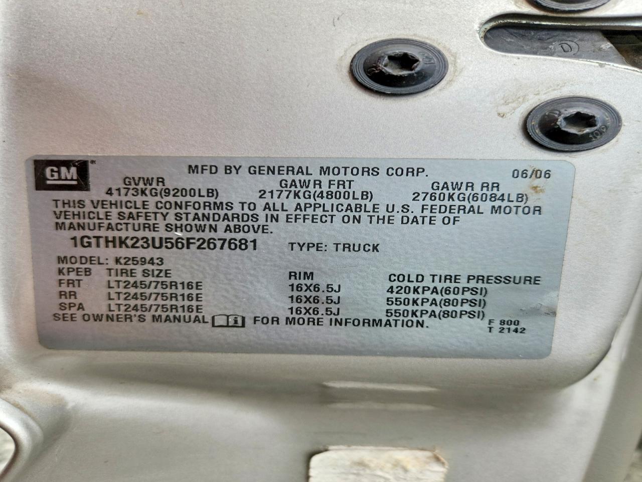 2006 Gmc Sierra K2500 Heavy Duty Silver vin: 1GTHK23U56F267681