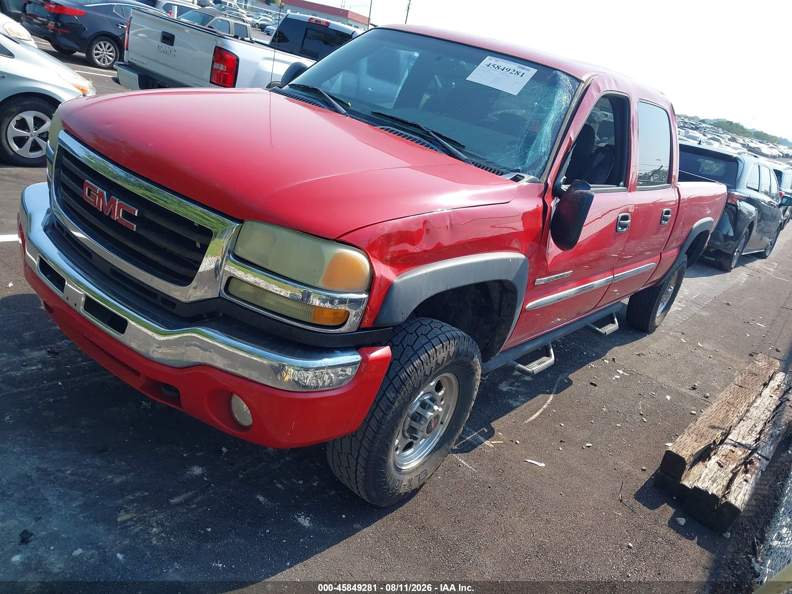 2004 Gmc Sierra 2500hd Sle Красный vin: 1GTHK23U94F216858