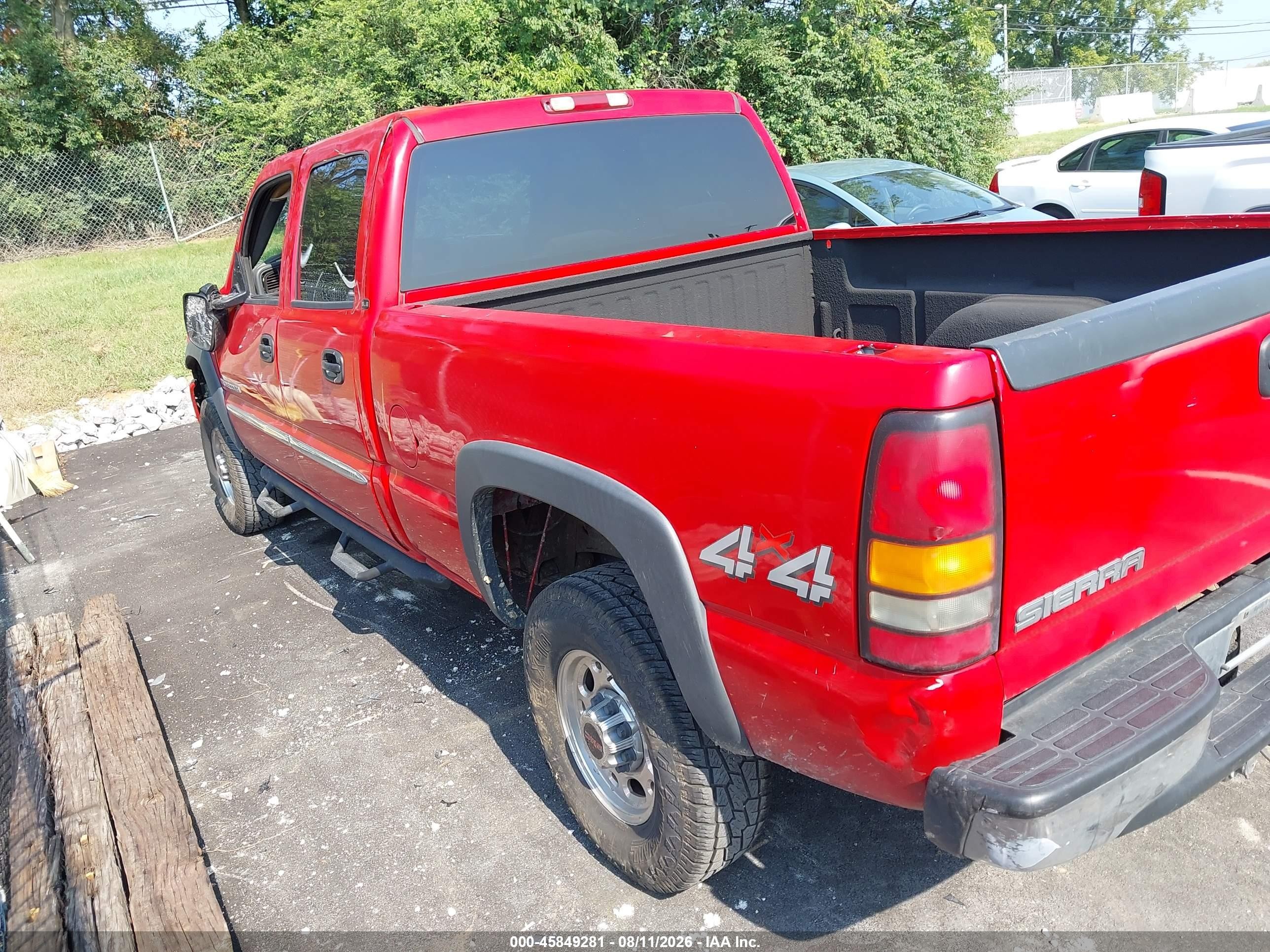 2004 Gmc Sierra 2500hd Sle Красный vin: 1GTHK23U94F216858