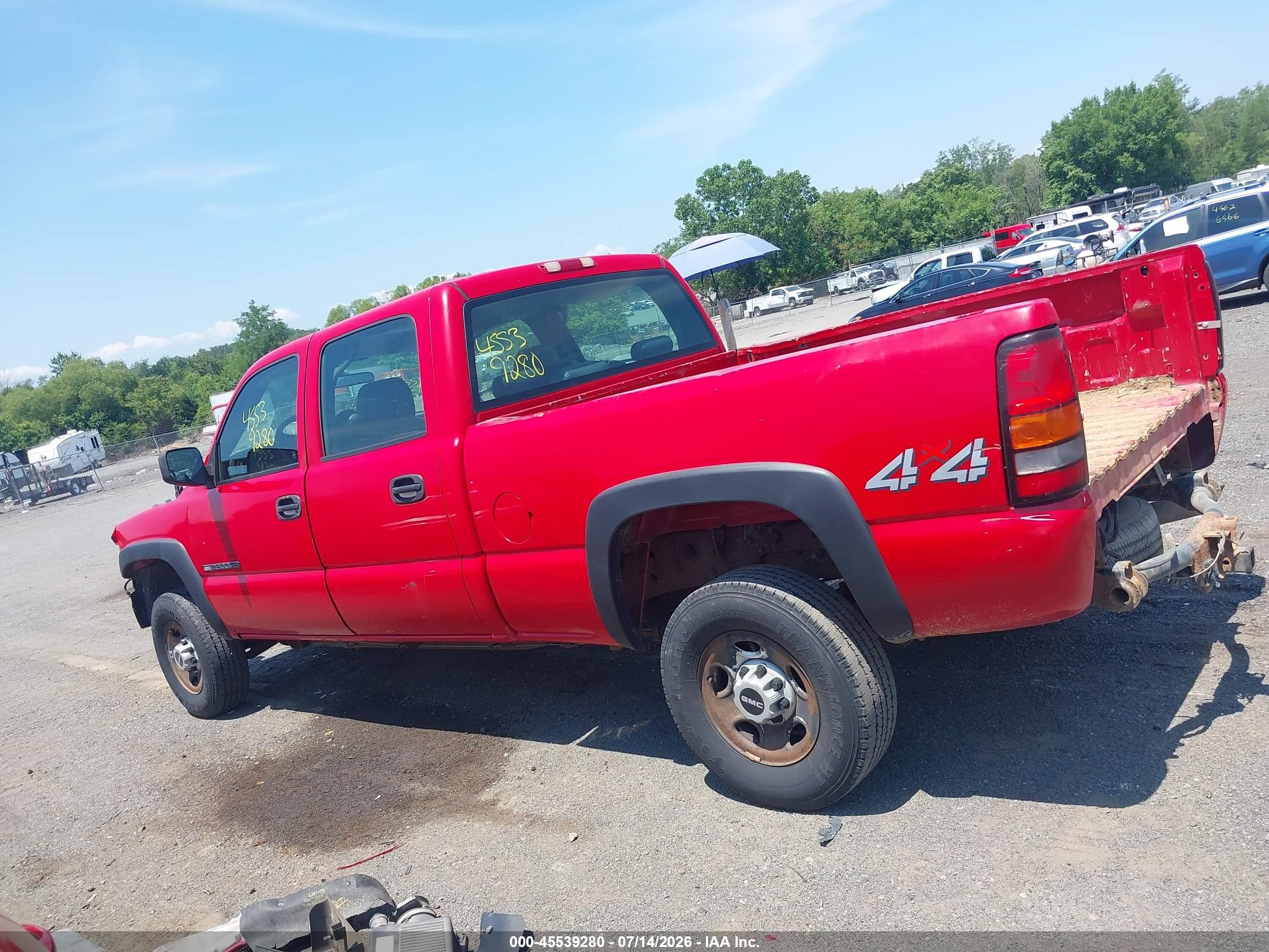 2007 Gmc Sierra 2500hd Classic Work Truck Red vin: 1GTHK23U97F198253