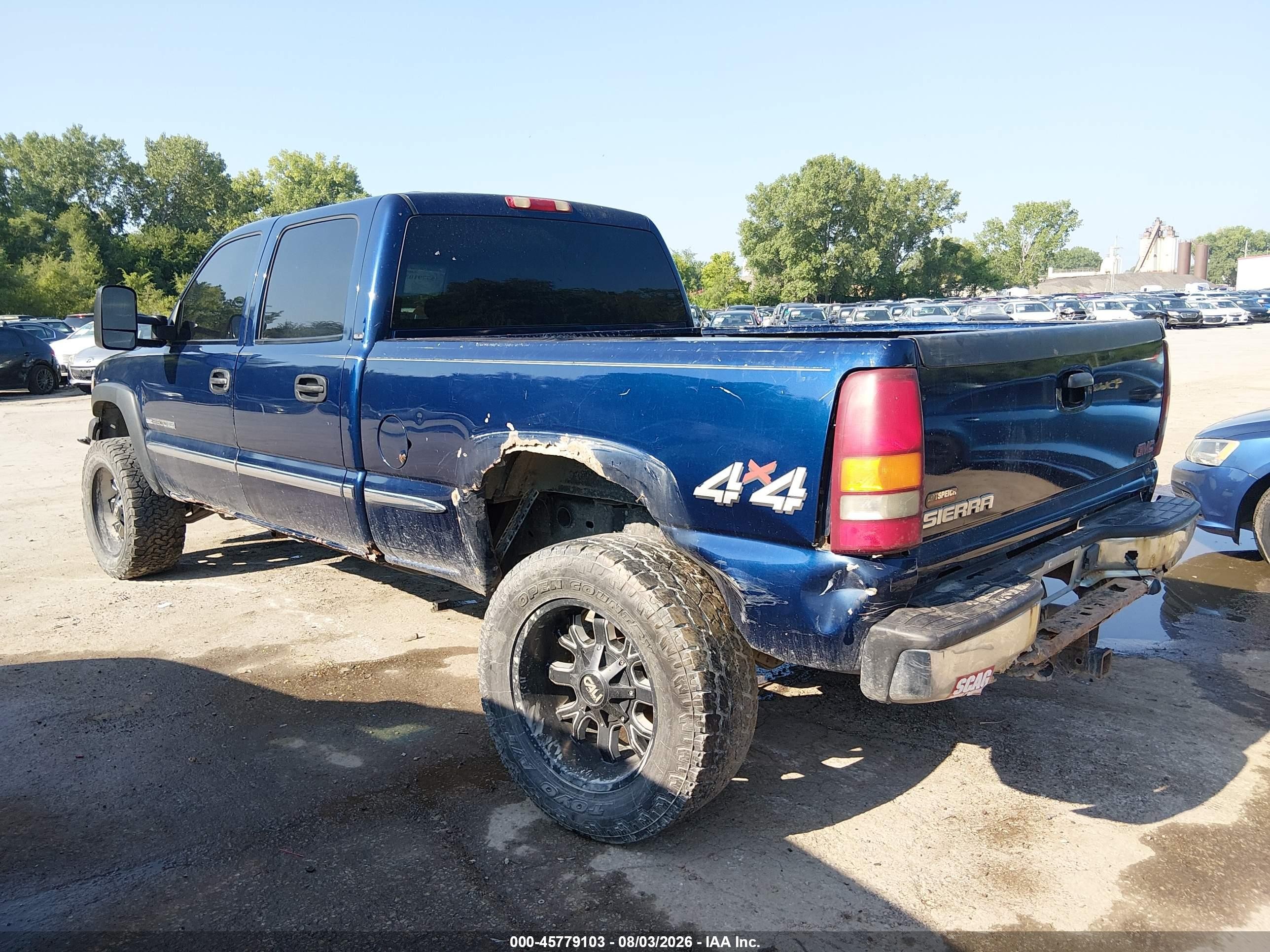 2002 Gmc Sierra 2500hd Sle Blue vin: 1GTHK23UX2F160779