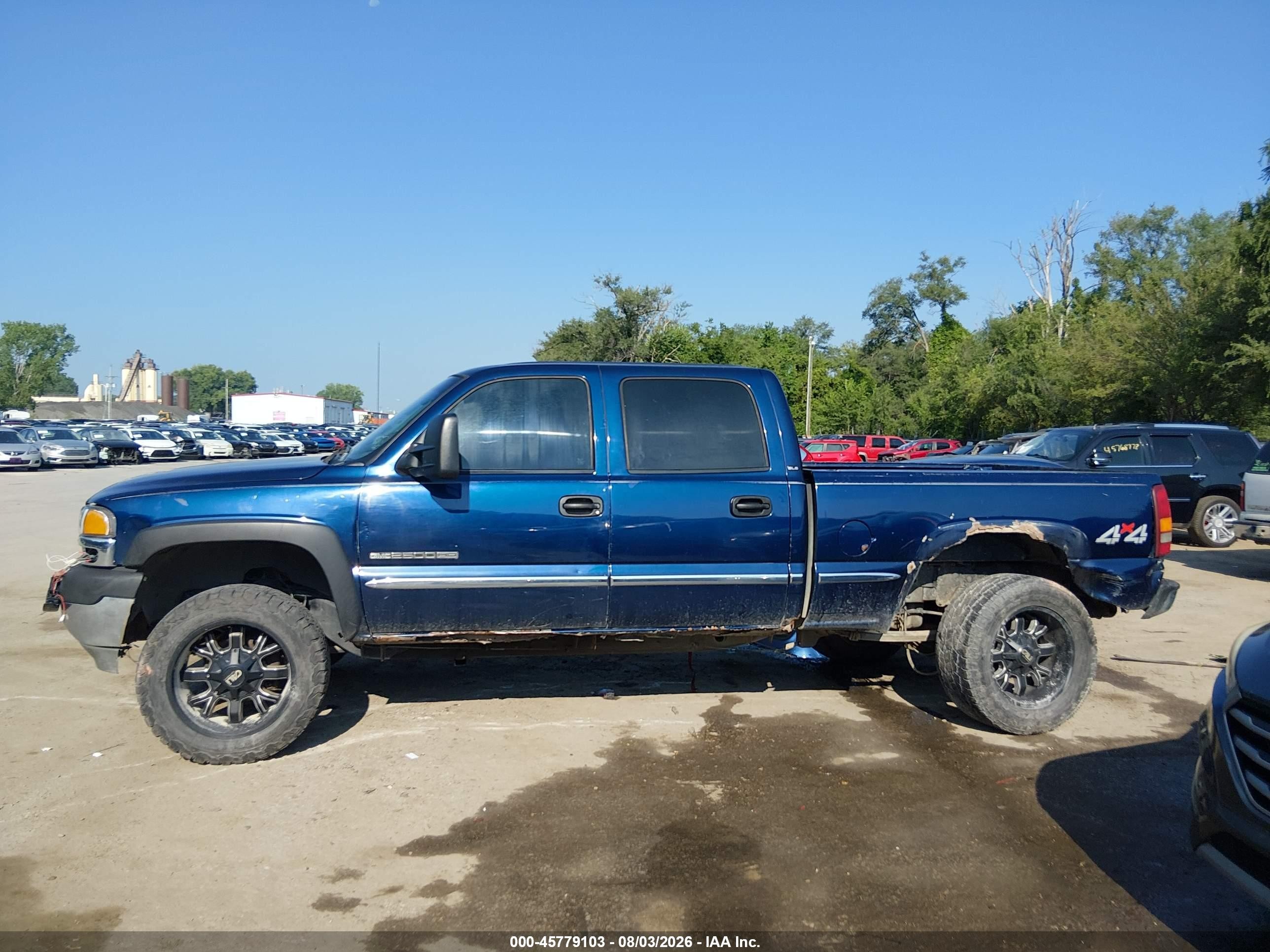 2002 Gmc Sierra 2500hd Sle Blue vin: 1GTHK23UX2F160779