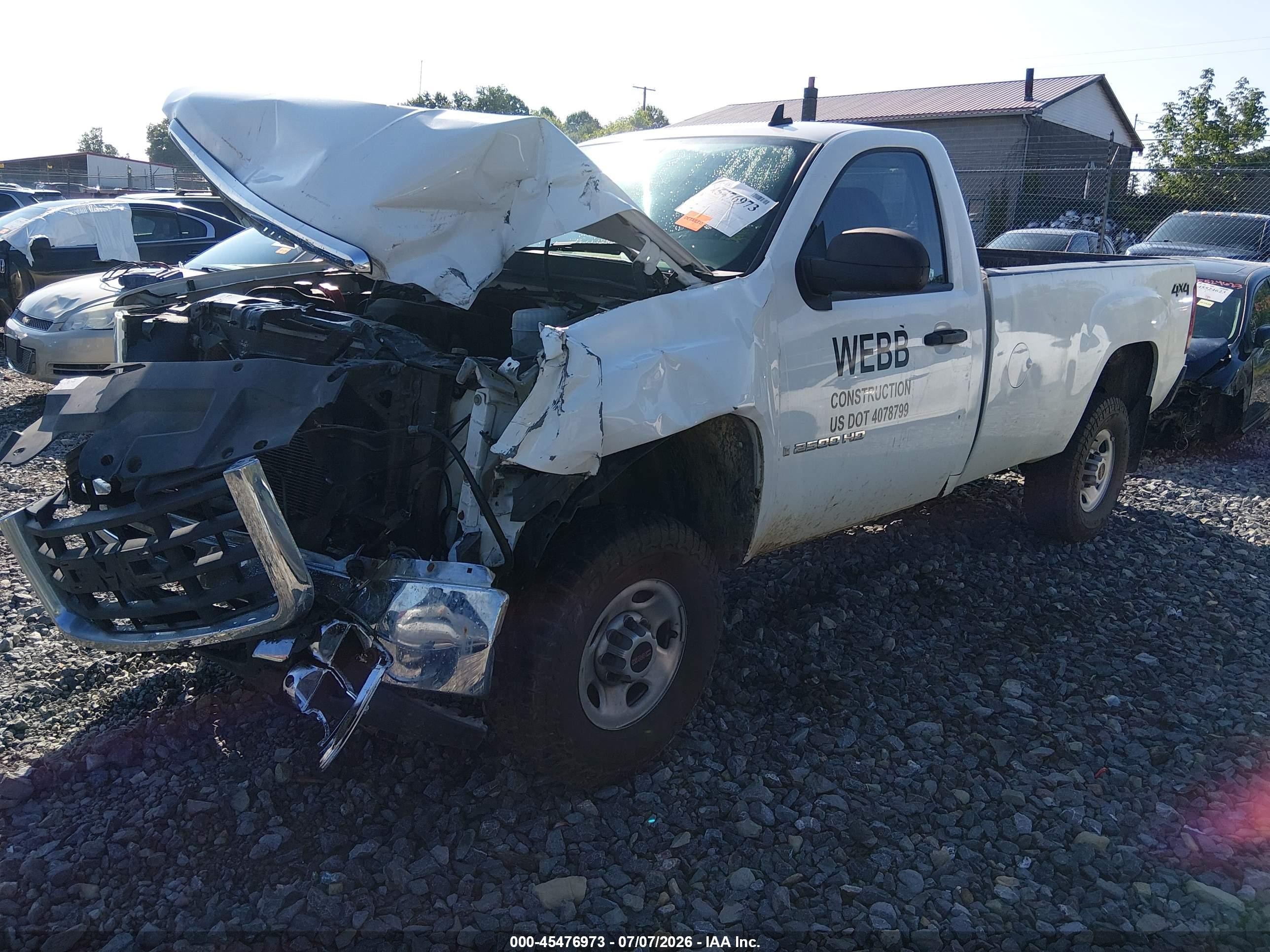 2008 Gmc Sierra 2500hd Work Truck White vin: 1GTHK24K28E174932