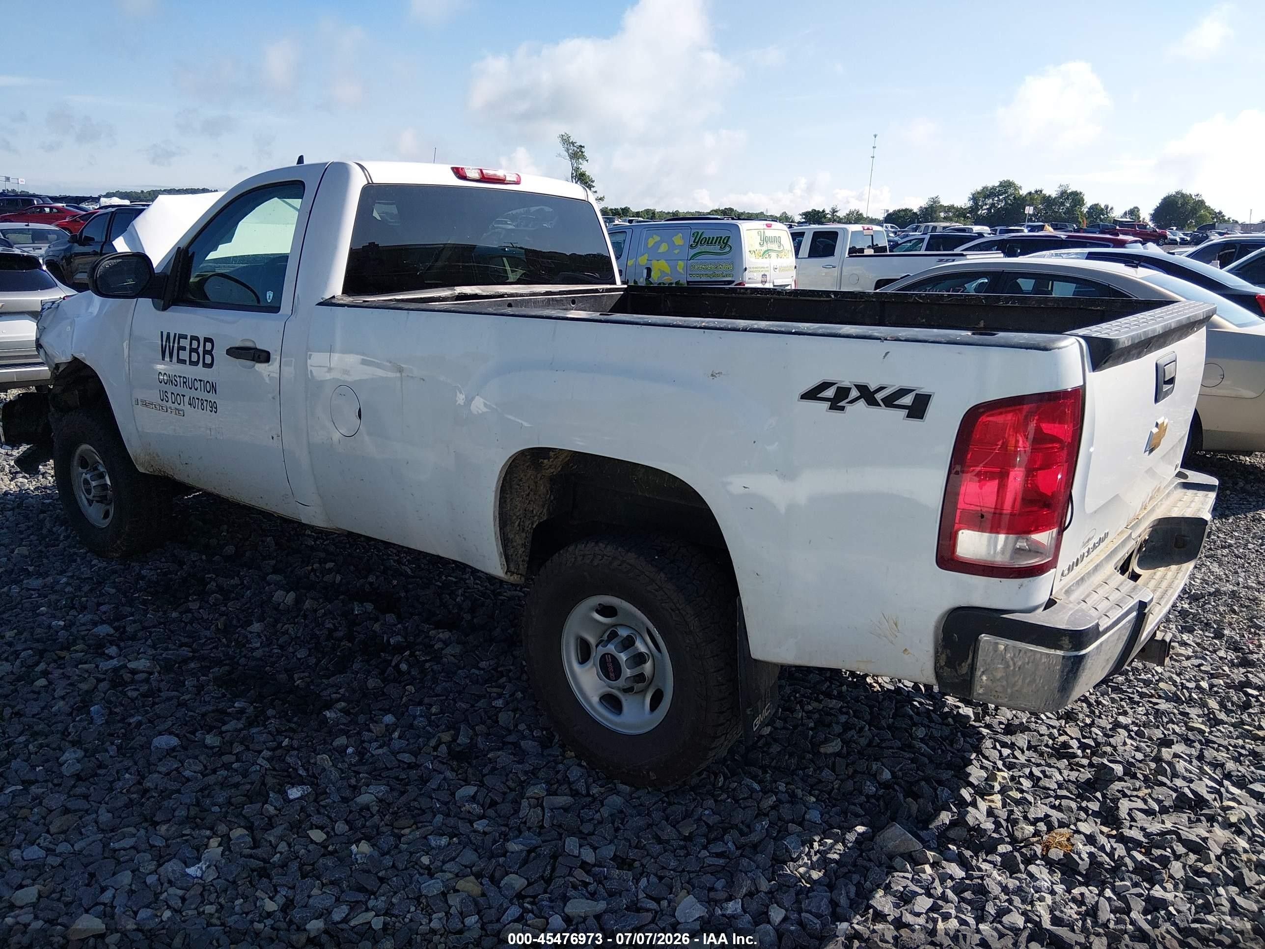 2008 Gmc Sierra 2500hd Work Truck White vin: 1GTHK24K28E174932