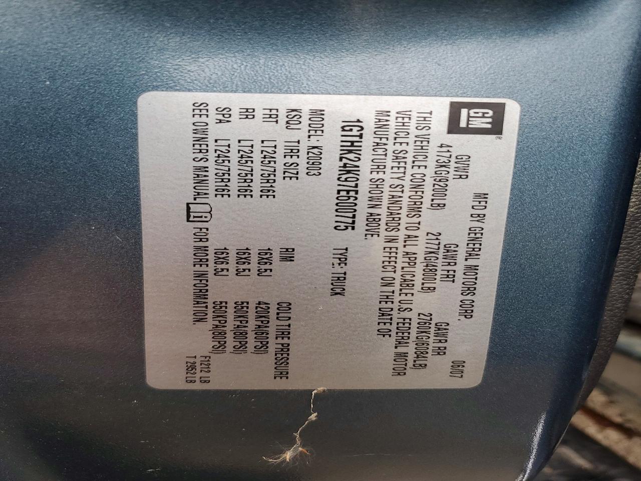 2007 Gmc Sierra K2500 Heavy Duty Gray vin: 1GTHK24K97E600775