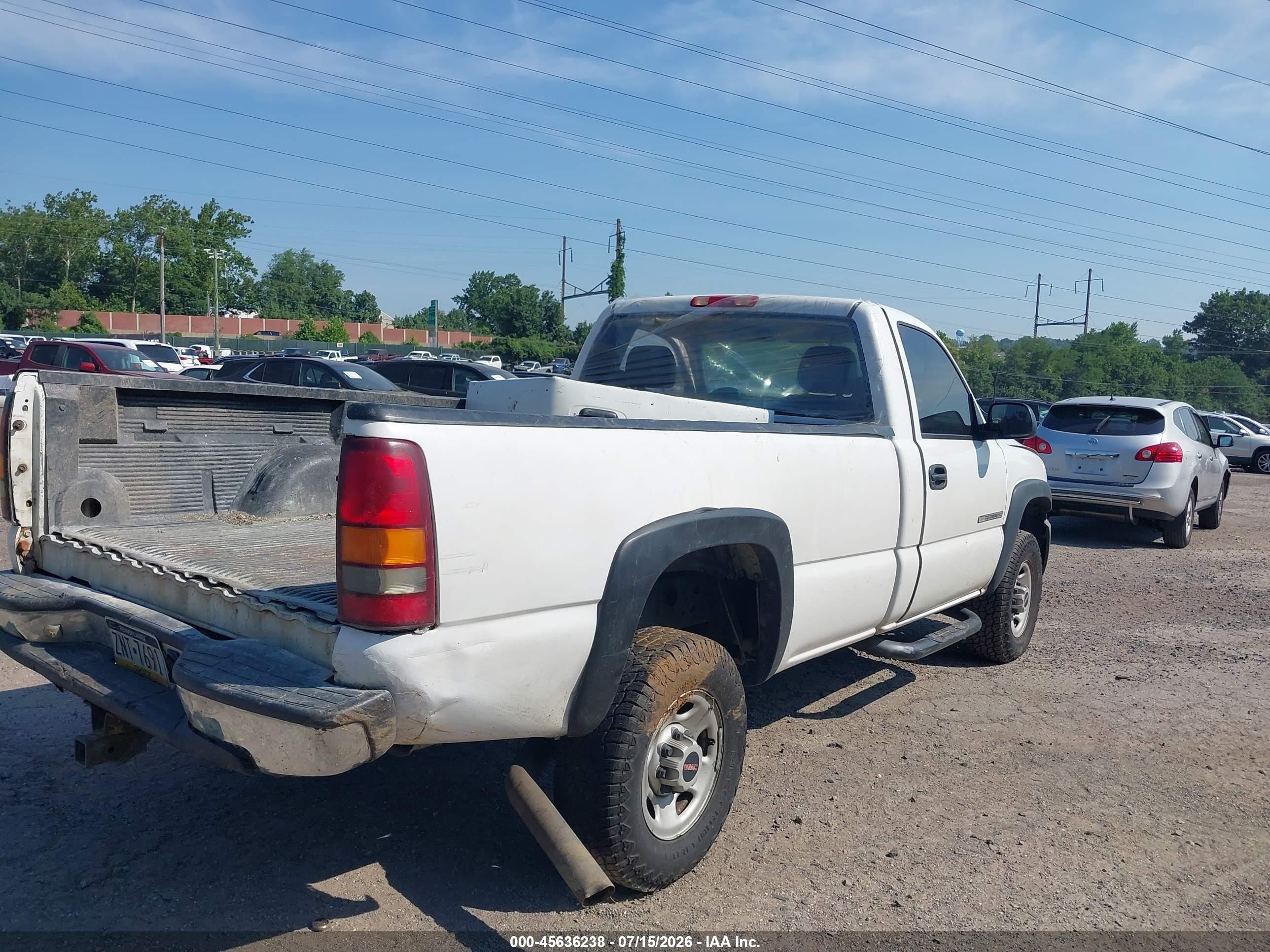 2006 Gmc Sierra 2500hd Work Truck White vin: 1GTHK24U46E122006