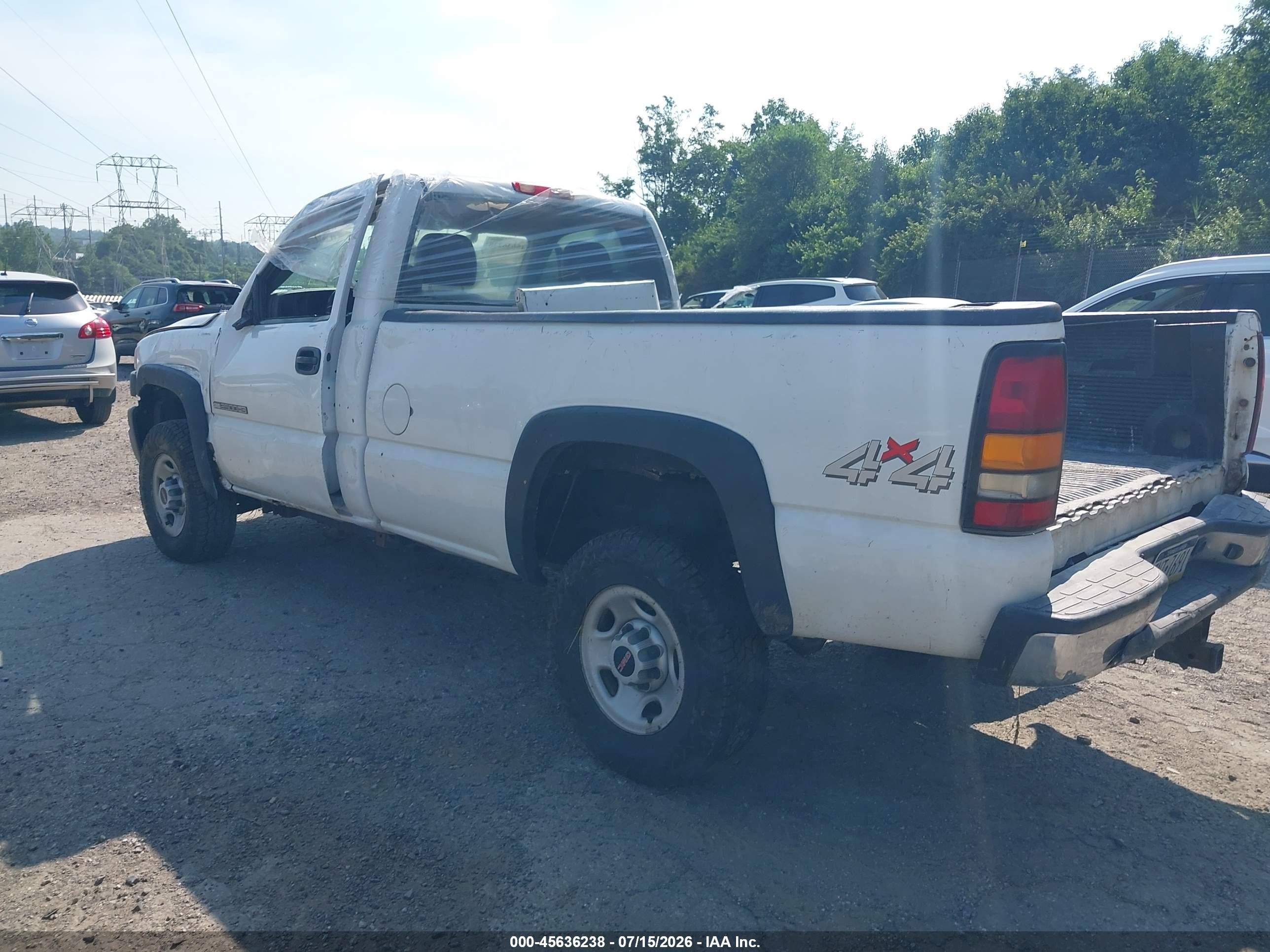 2006 Gmc Sierra 2500hd Work Truck White vin: 1GTHK24U46E122006