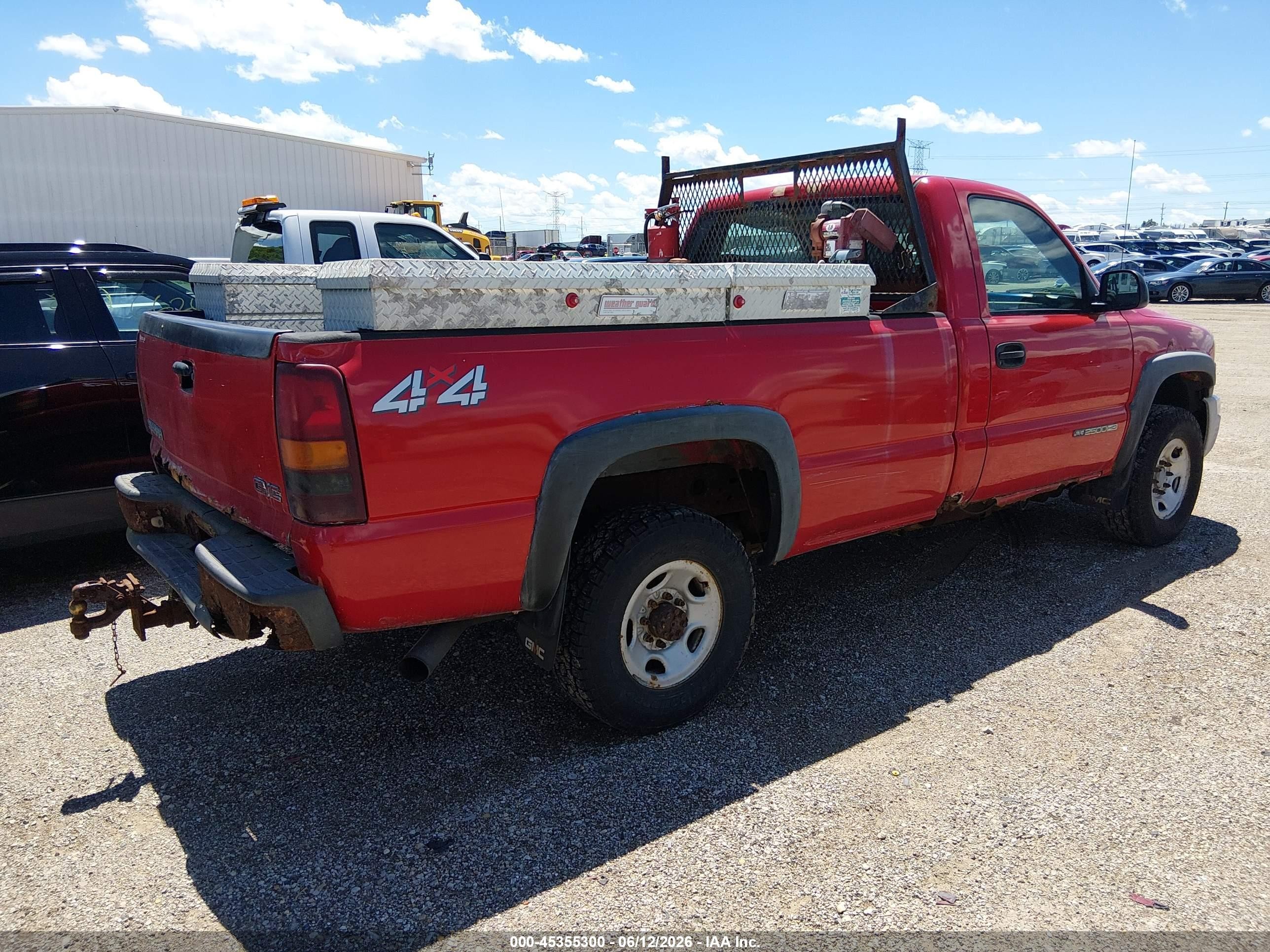 2003 Gmc Sierra 2500hd Work Truck Red vin: 1GTHK24U63E164947