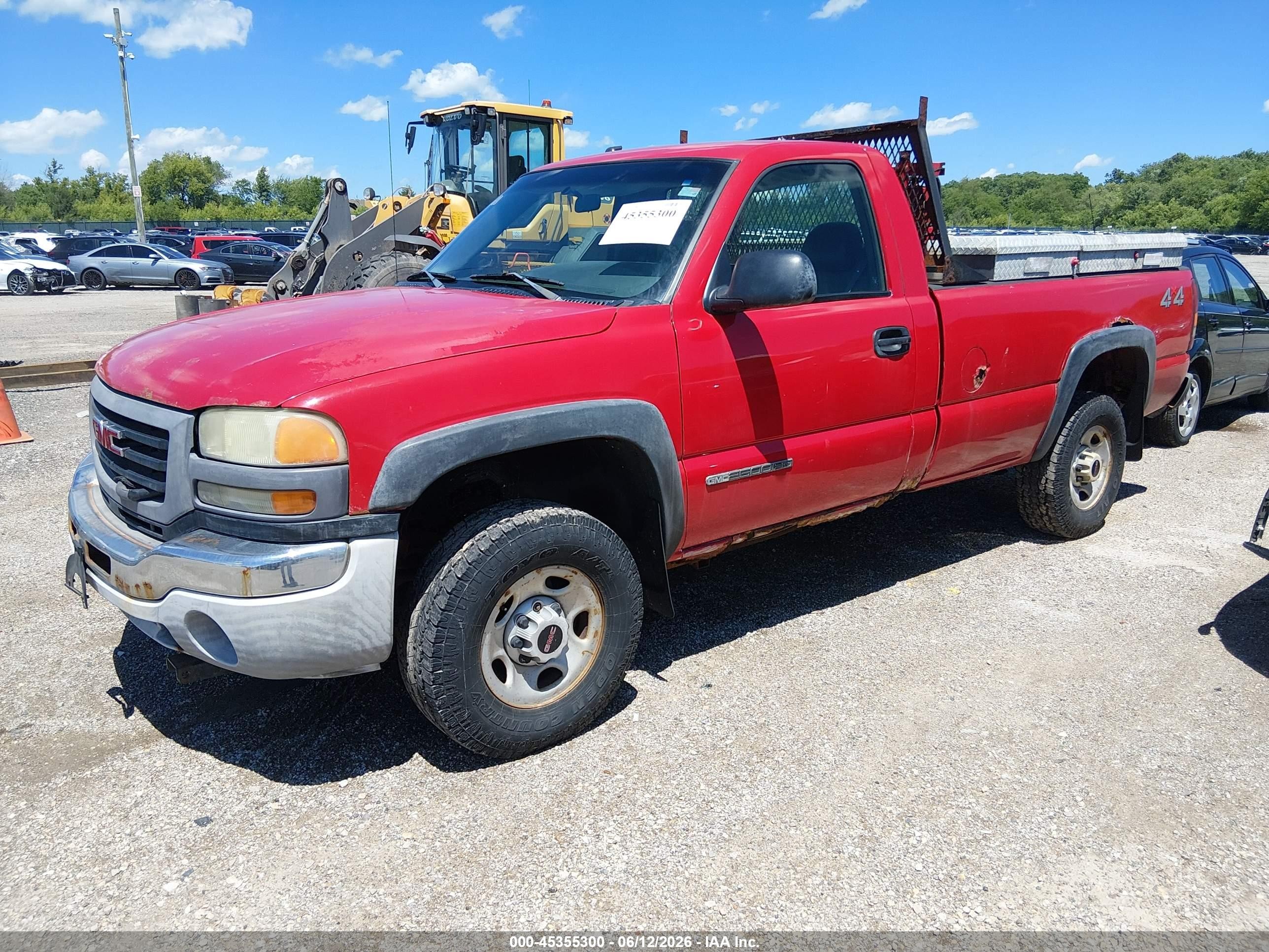 2003 Gmc Sierra 2500hd Work Truck Red vin: 1GTHK24U63E164947