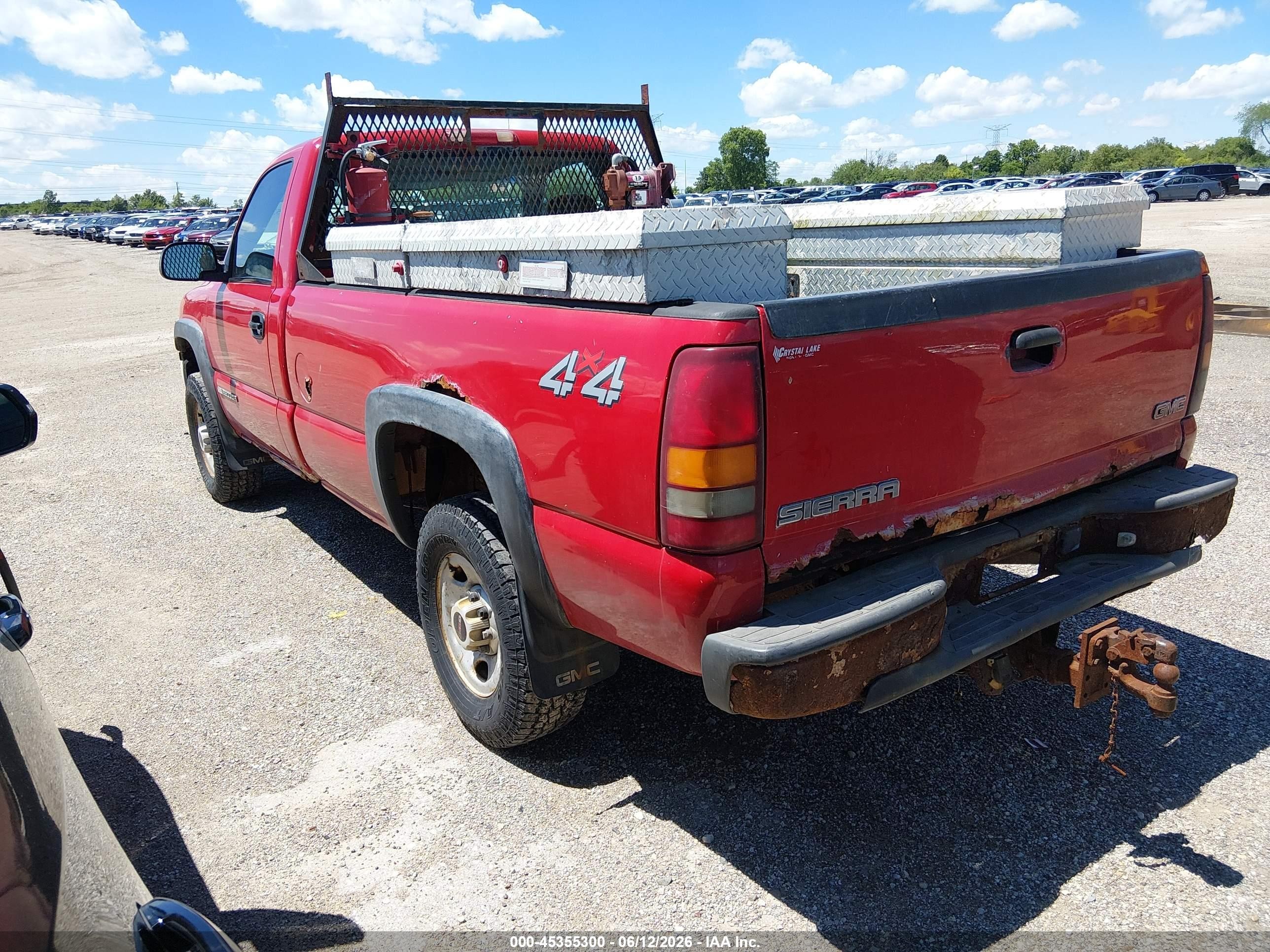 2003 Gmc Sierra 2500hd Work Truck Red vin: 1GTHK24U63E164947
