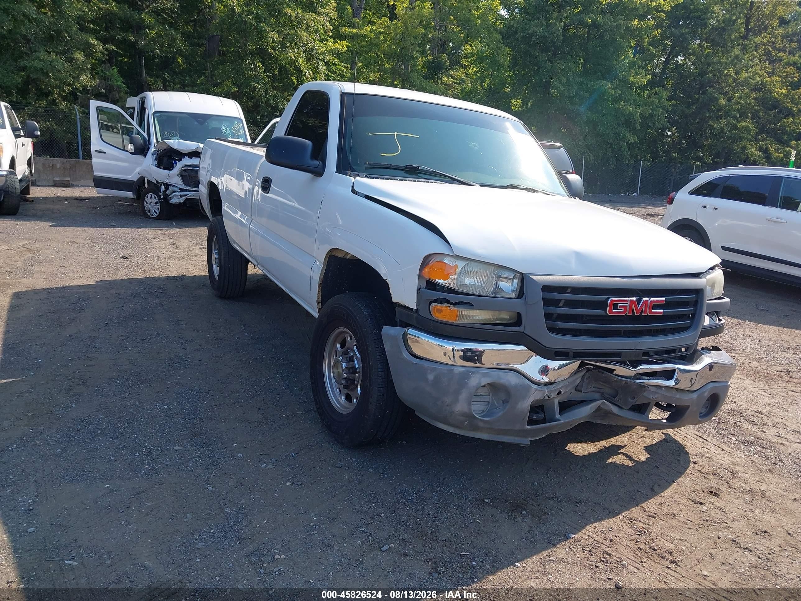 2006 Gmc Sierra 2500hd Work Truck White vin: 1GTHK24UX6E266384