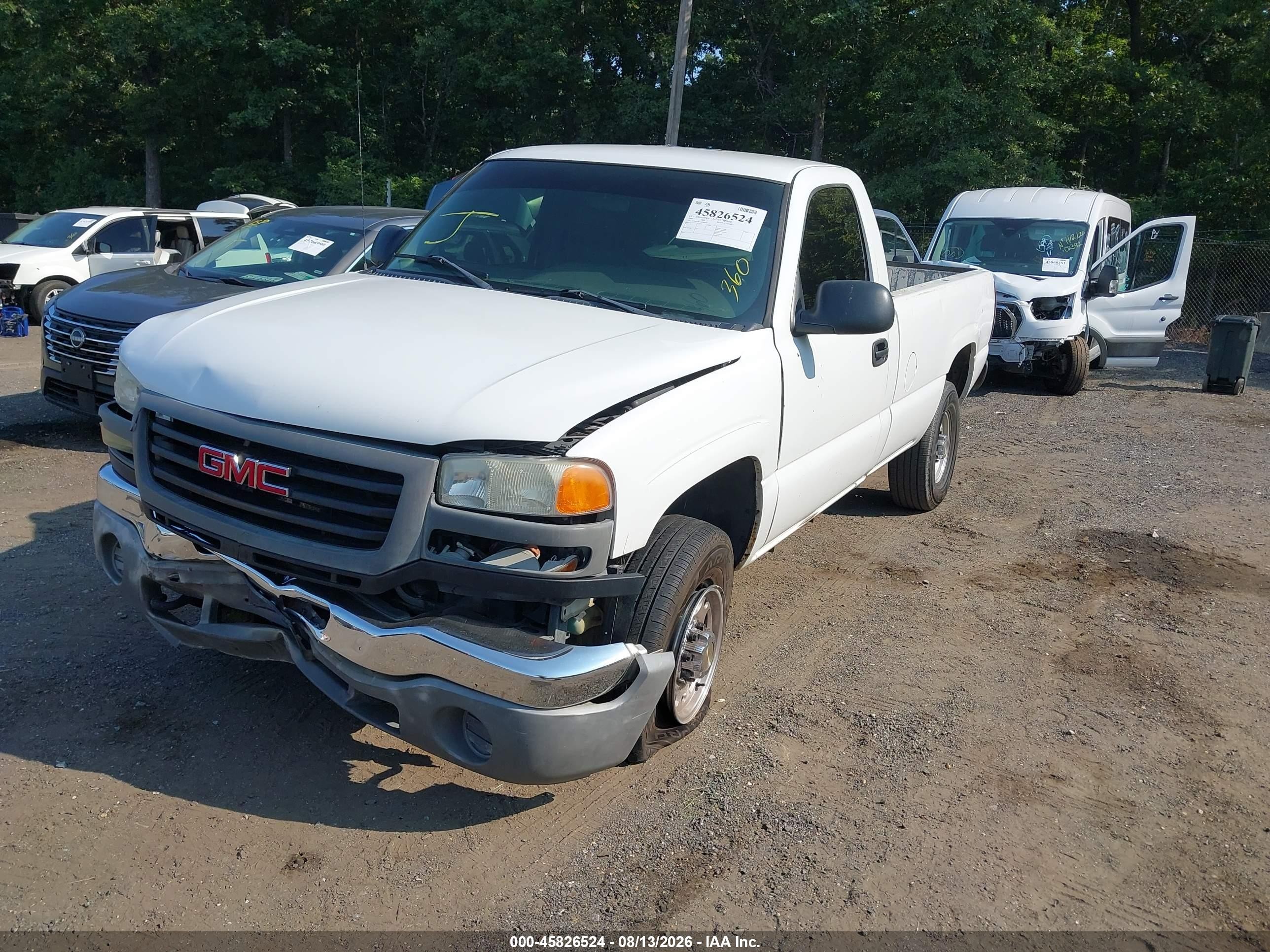 2006 Gmc Sierra 2500hd Work Truck White vin: 1GTHK24UX6E266384