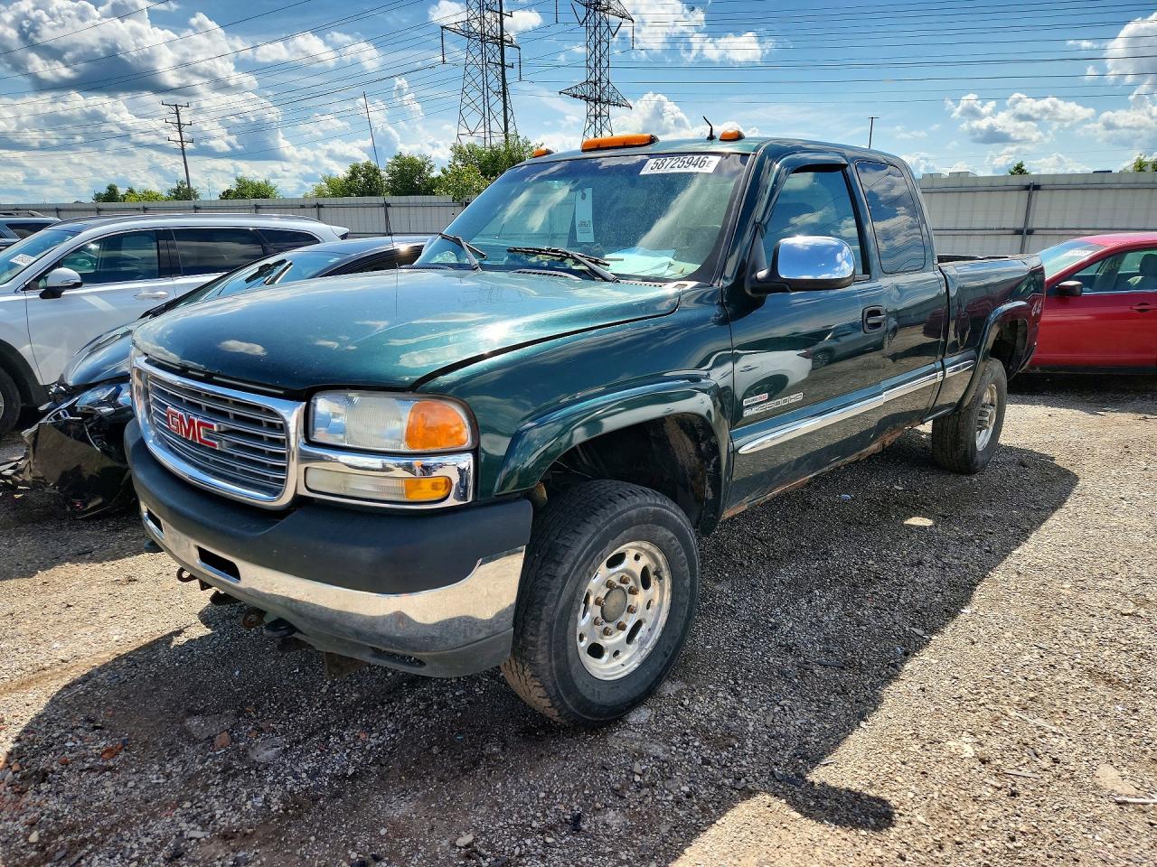 2002 Gmc Sierra K2500 Heavy Duty Green vin: 1GTHK29182E166633