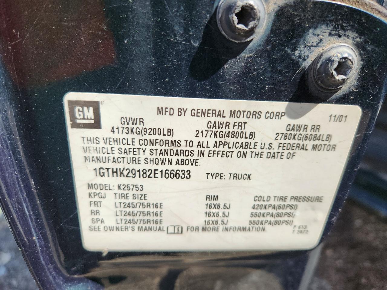 2002 Gmc Sierra K2500 Heavy Duty Зеленый vin: 1GTHK29182E166633