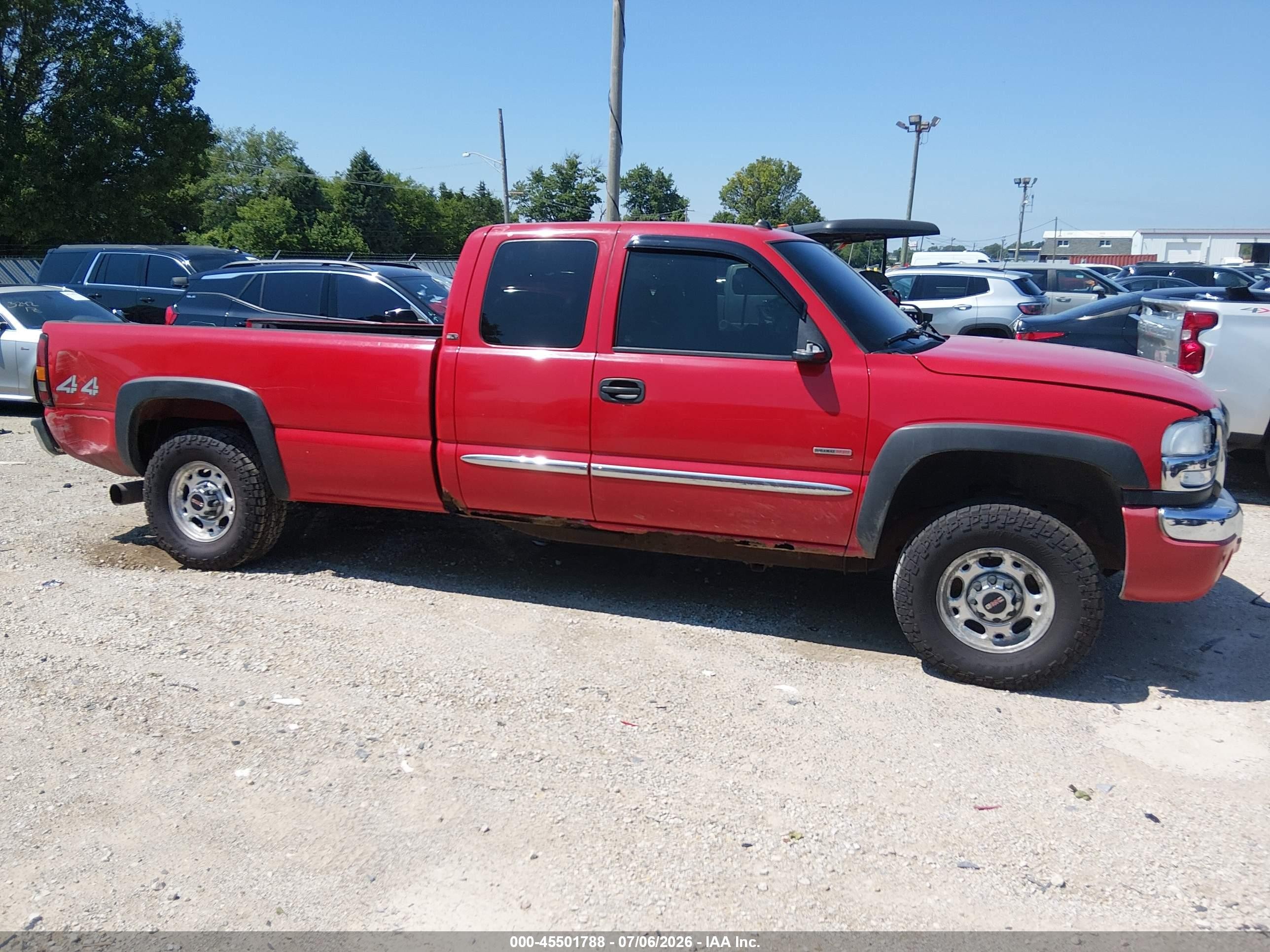 2004 Gmc Sierra 2500hd Slt Red vin: 1GTHK29244E393894