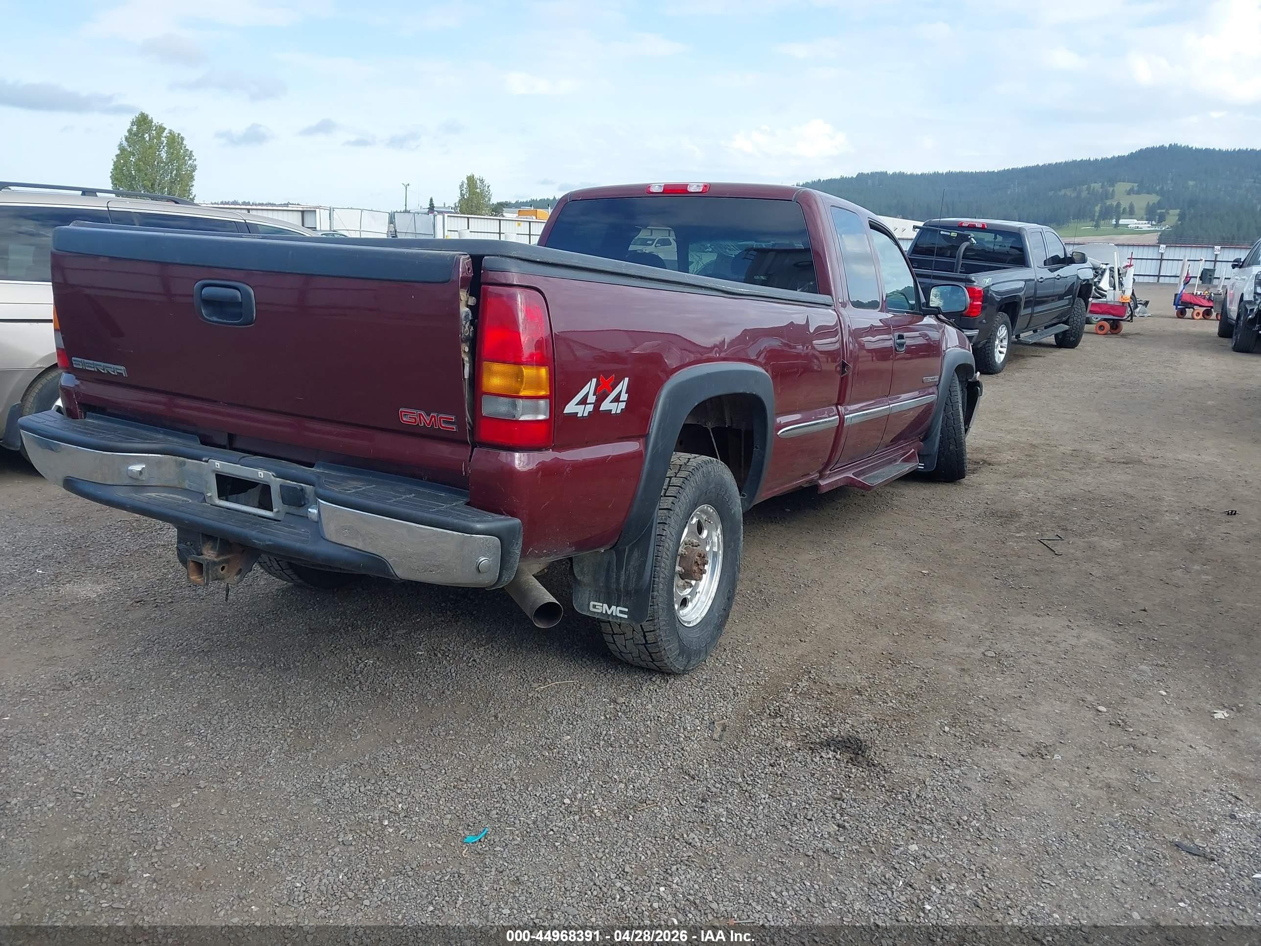 2001 Gmc Sierra 2500hd Sle Burgundy vin: 1GTHK29U41E221457