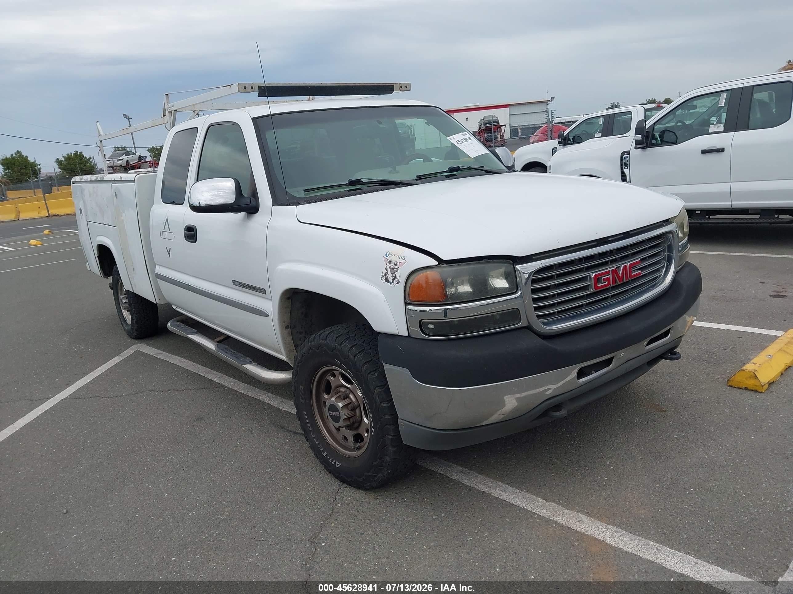 2002 Gmc Sierra 2500hd Sle White vin: 1GTHK29U62E240559