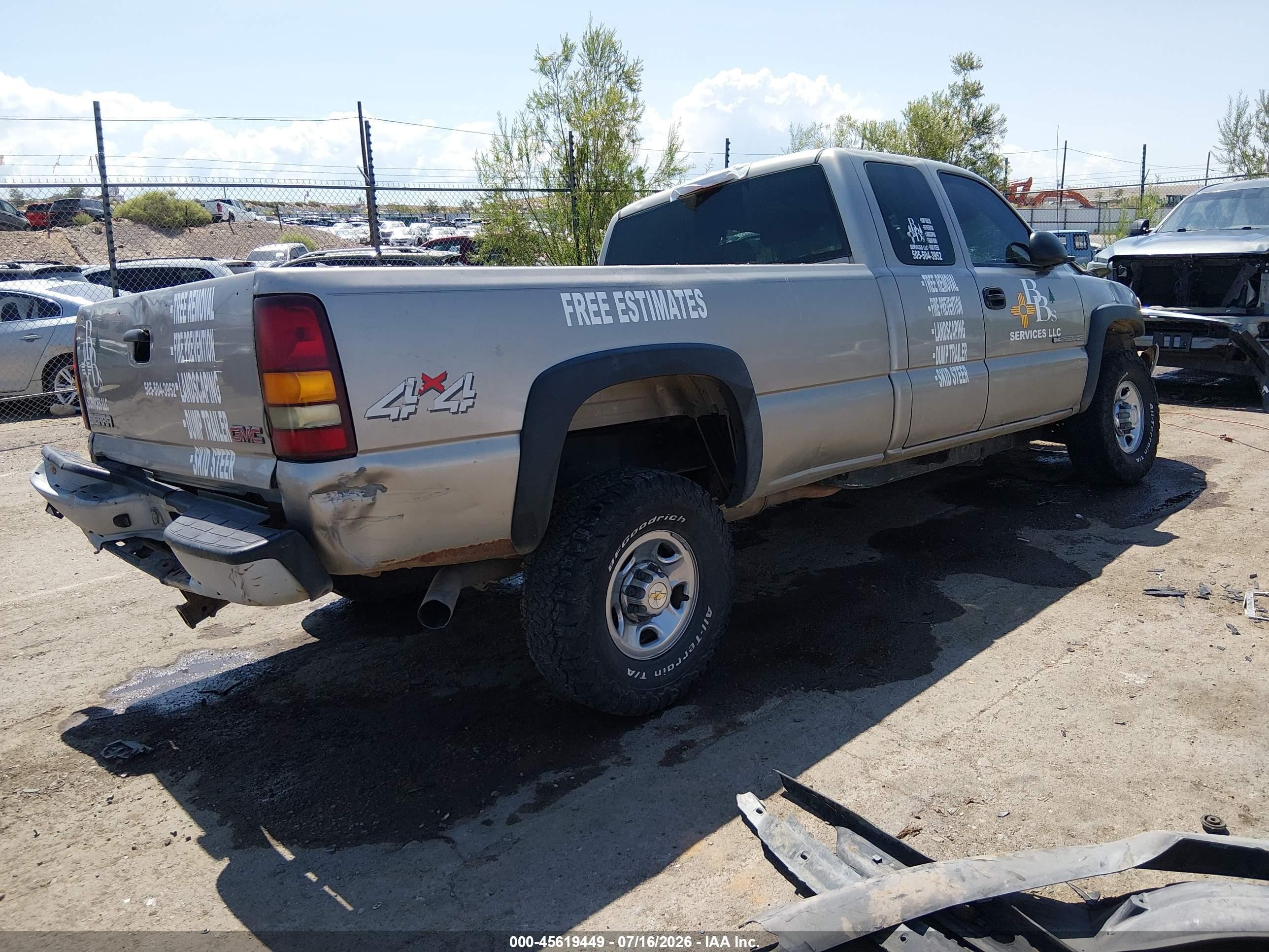 2002 Gmc Sierra 2500hd Standard Золотой vin: 1GTHK29U72E220689