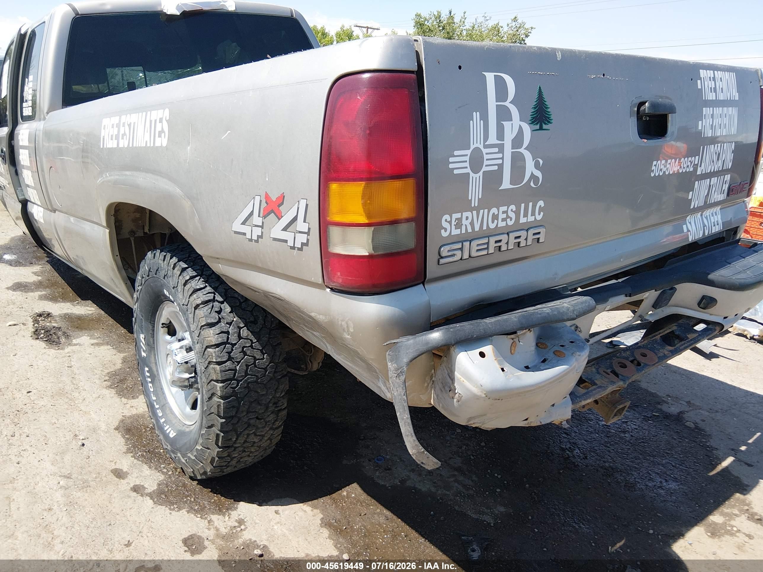 2002 Gmc Sierra 2500hd Standard Золотой vin: 1GTHK29U72E220689