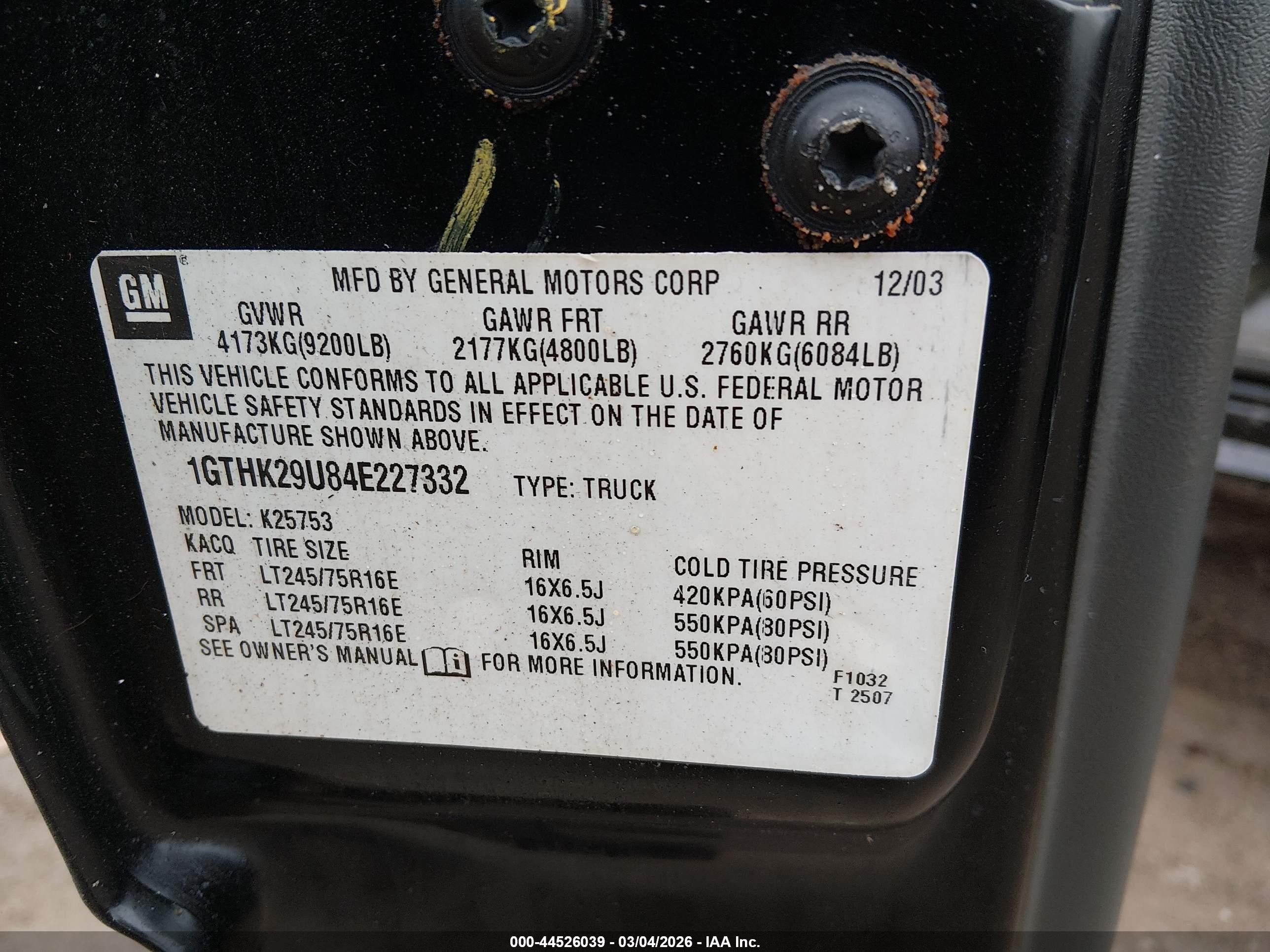 2004 Gmc Sierra 2500hd Sle Черный vin: 1GTHK29U84E227332