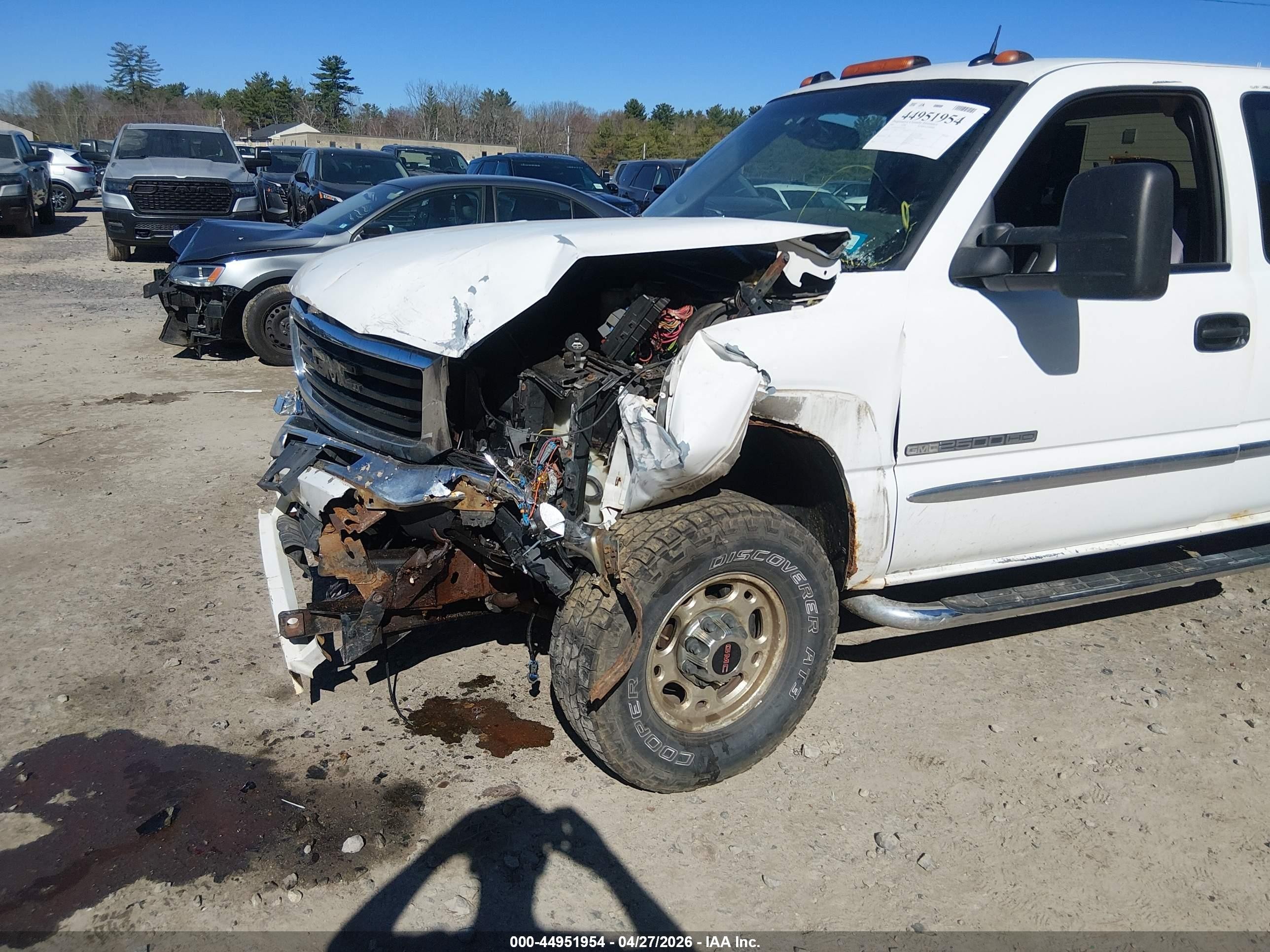 2005 Gmc Sierra 2500hd Slt White vin: 1GTHK29U95E115401